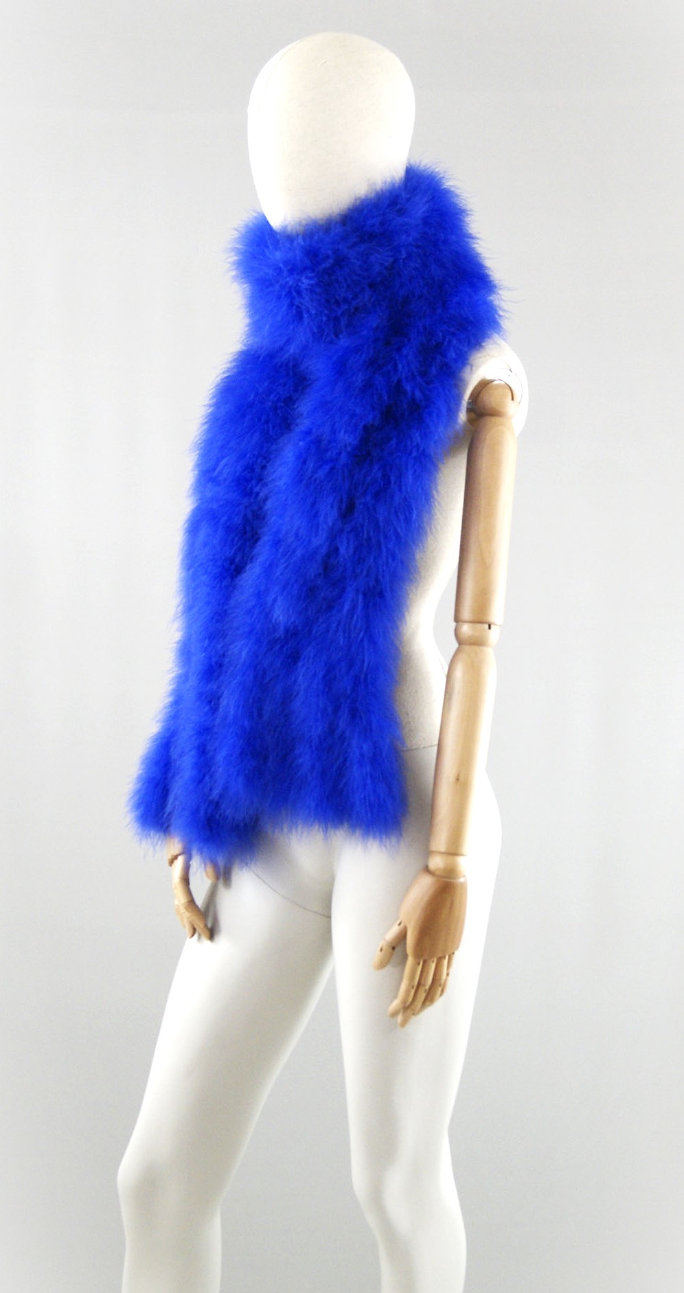grande echarpe plume saphir bleu