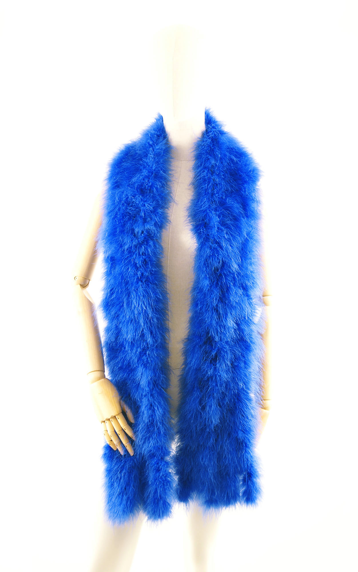 grande echarpe plume bleu saphir