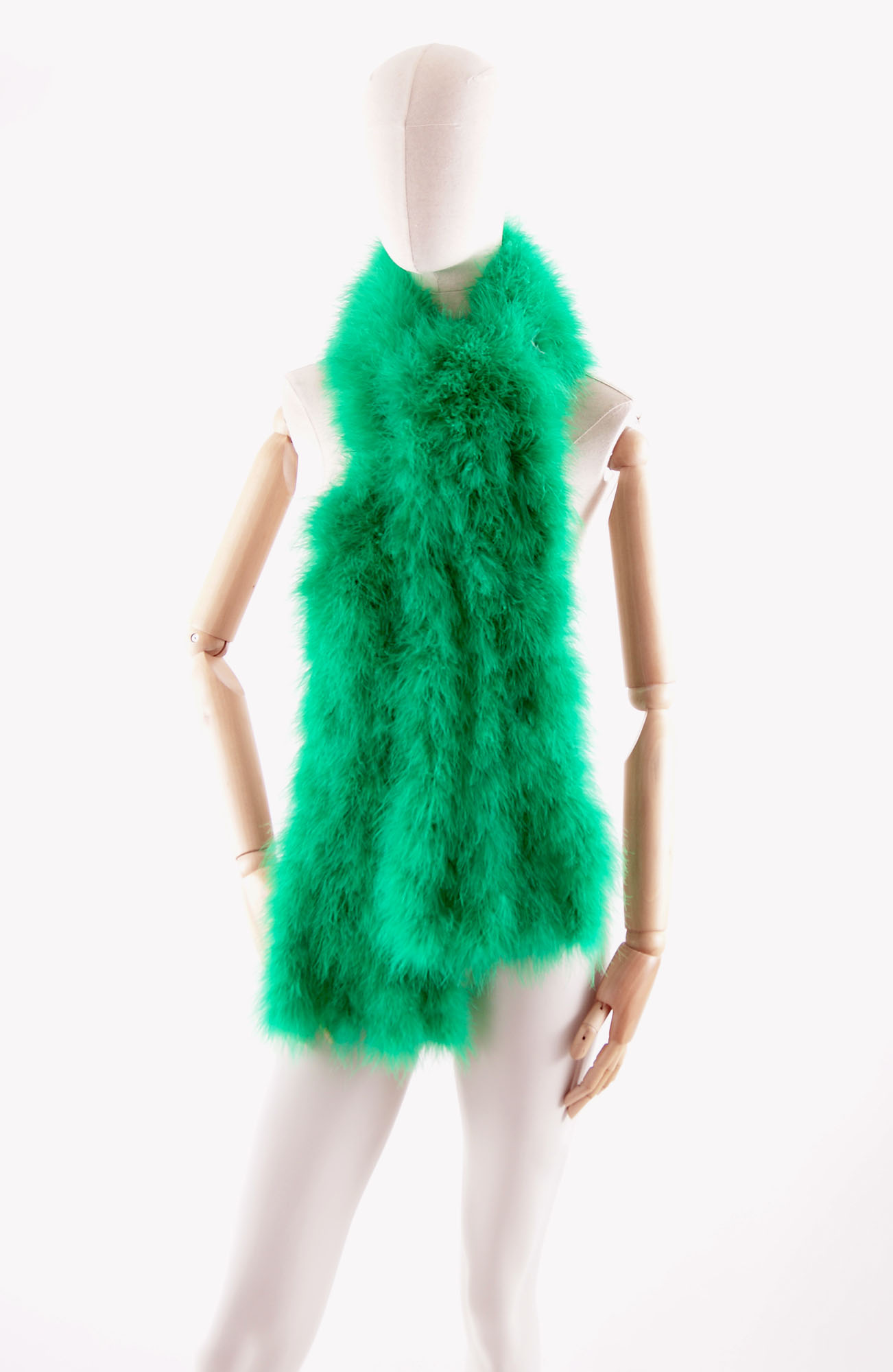 grande echarpe plume jungle vert