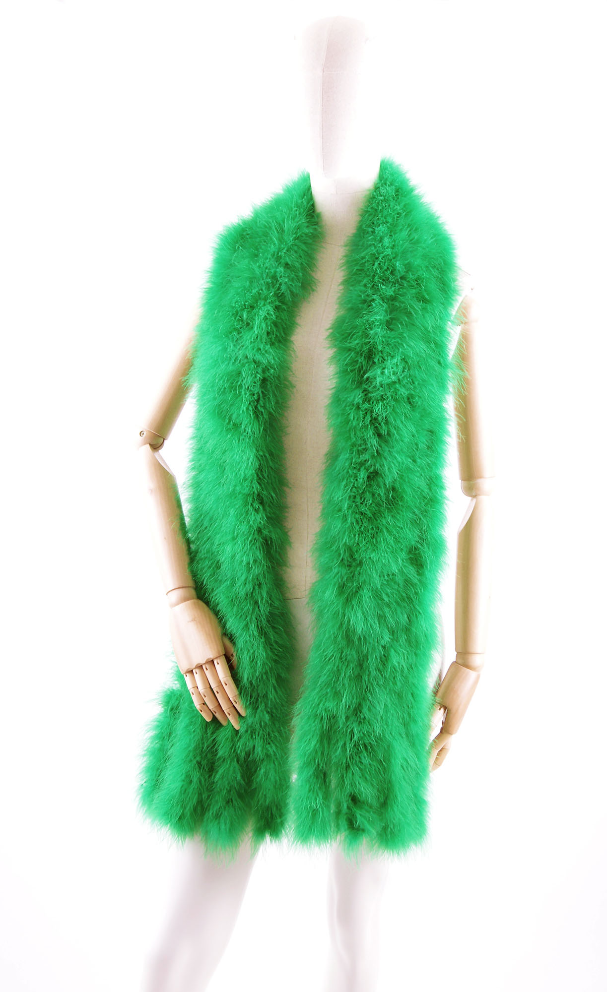 grande echarpe plume vert jungle