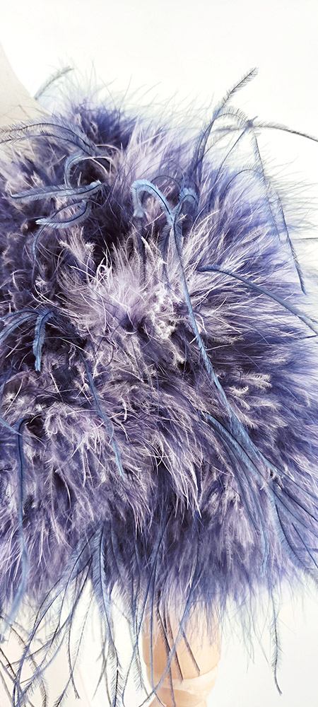 bolero plume bicolore parme violet court