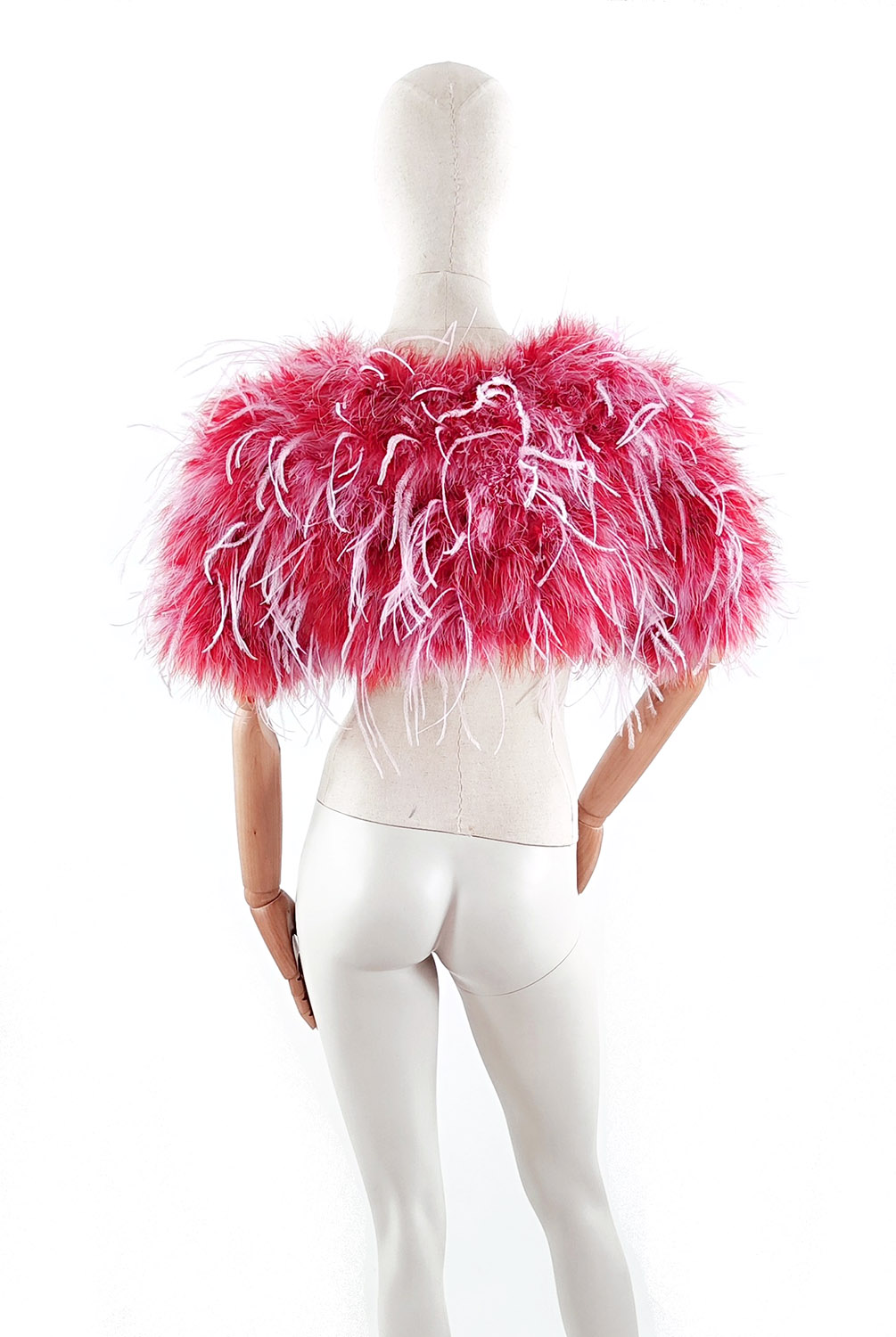 bolero plume rose fushia bicolore femme qualité