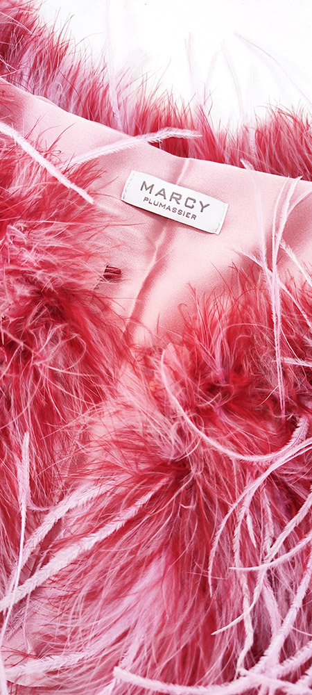 bolero plume femme rose fushia