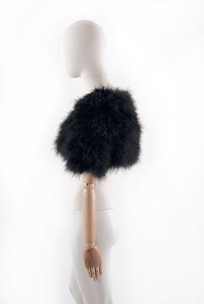 bolero court plume noir de qualite femme