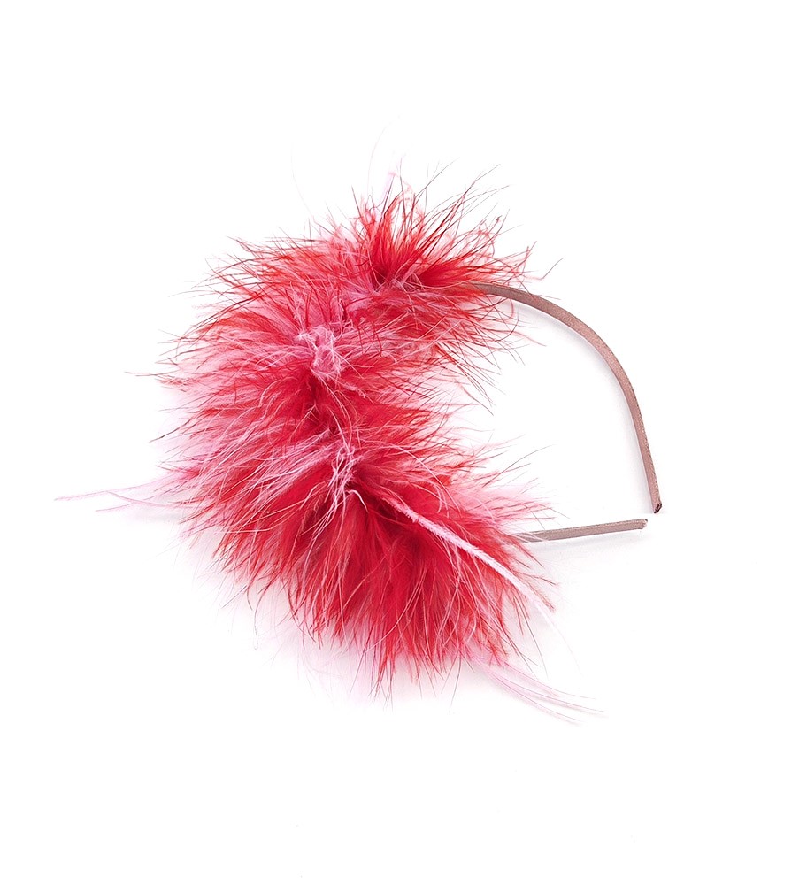 serre tete plume autruche bubble gum