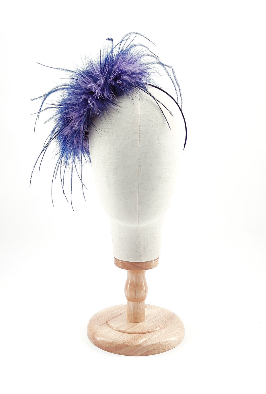 serre tete plume dinde autruche 2 couleur violet