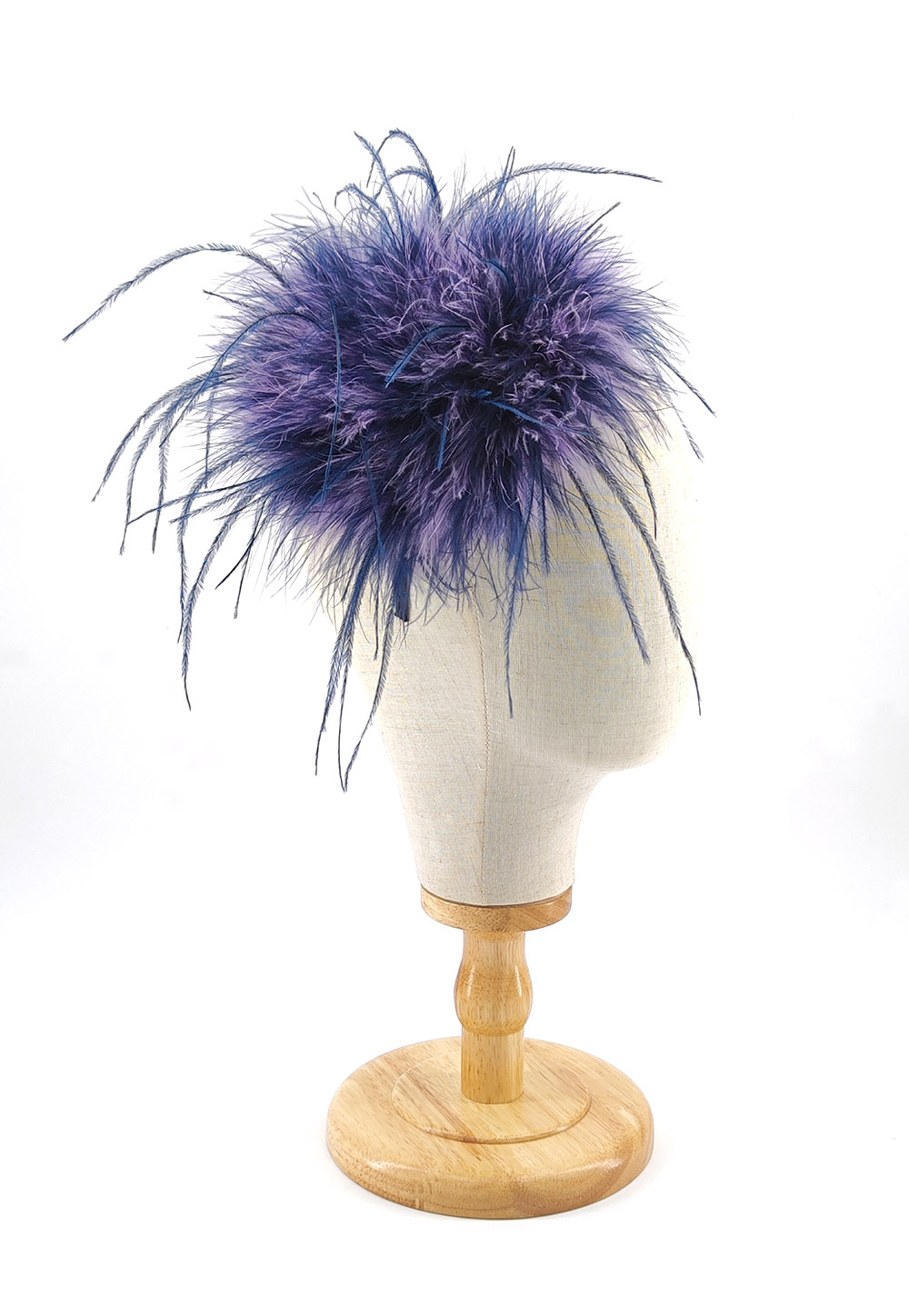 serre tete plume dinde autruche 2 couleur amethyste