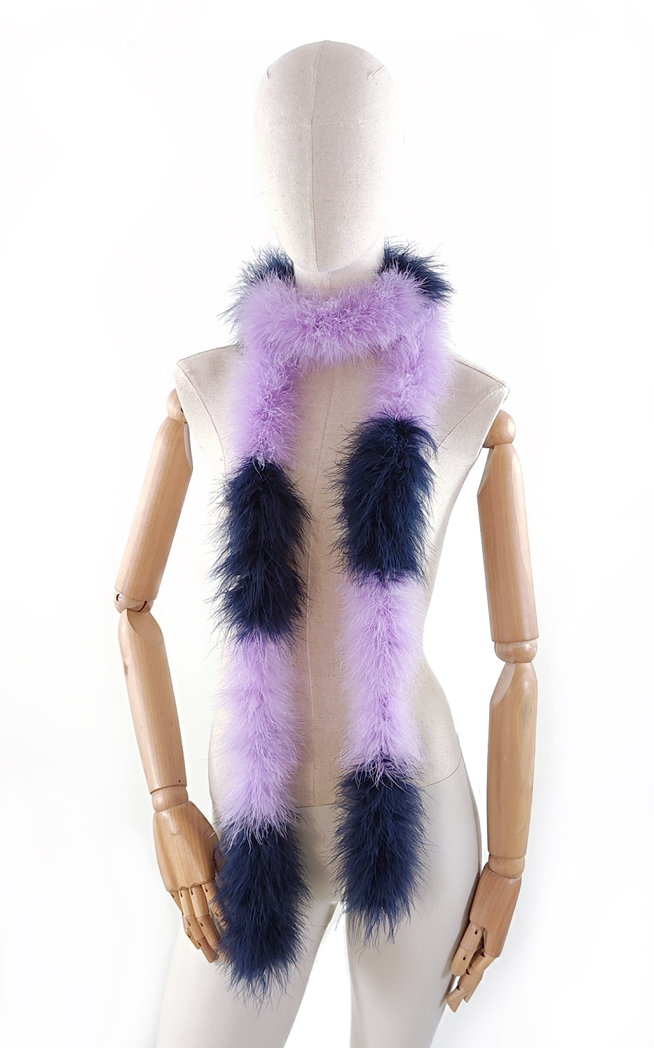 boa plume tour de cou violet amethyste