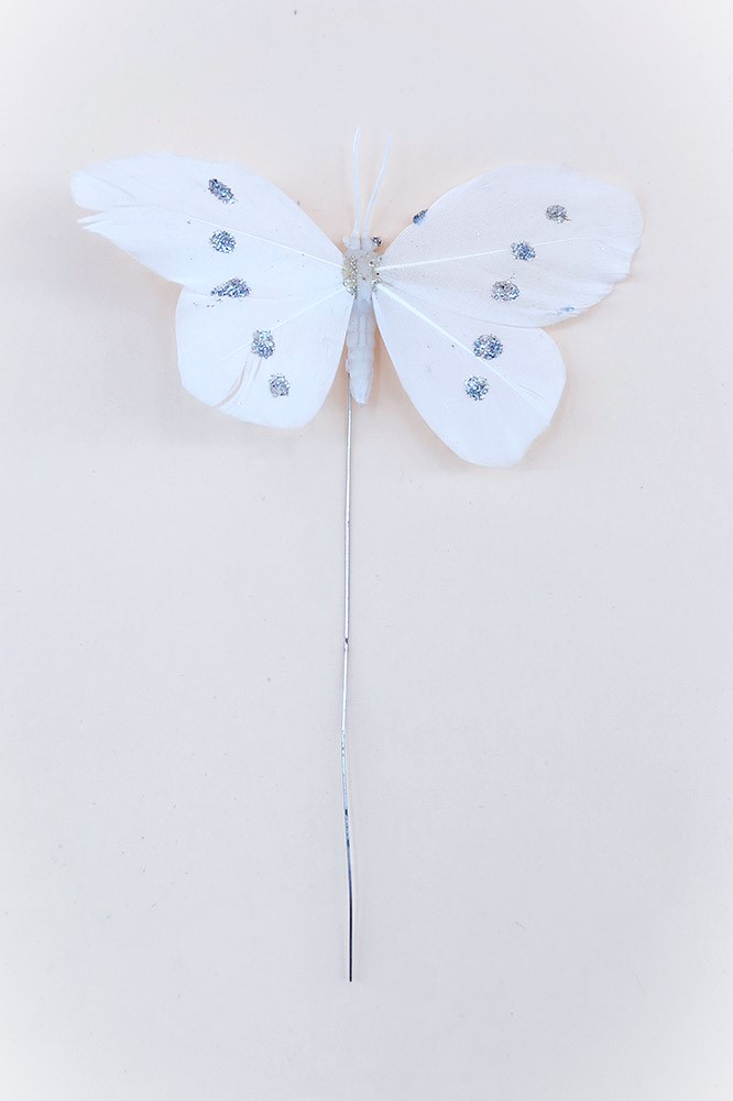 papillon en plume blanc pour décoration