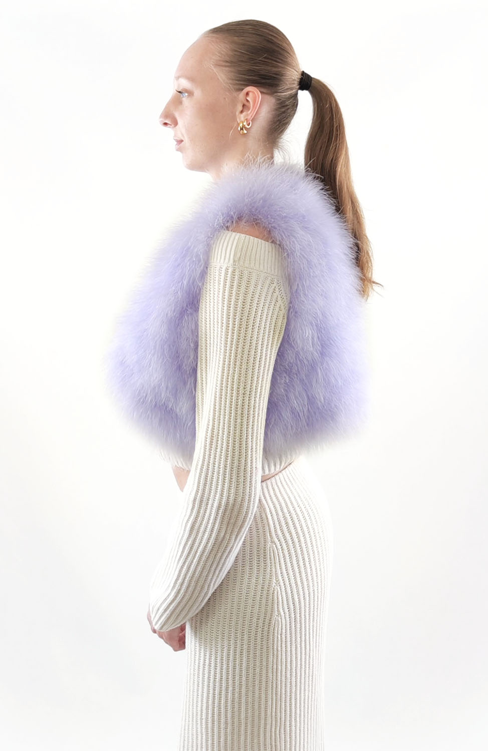 gilet plume femme parme profil
