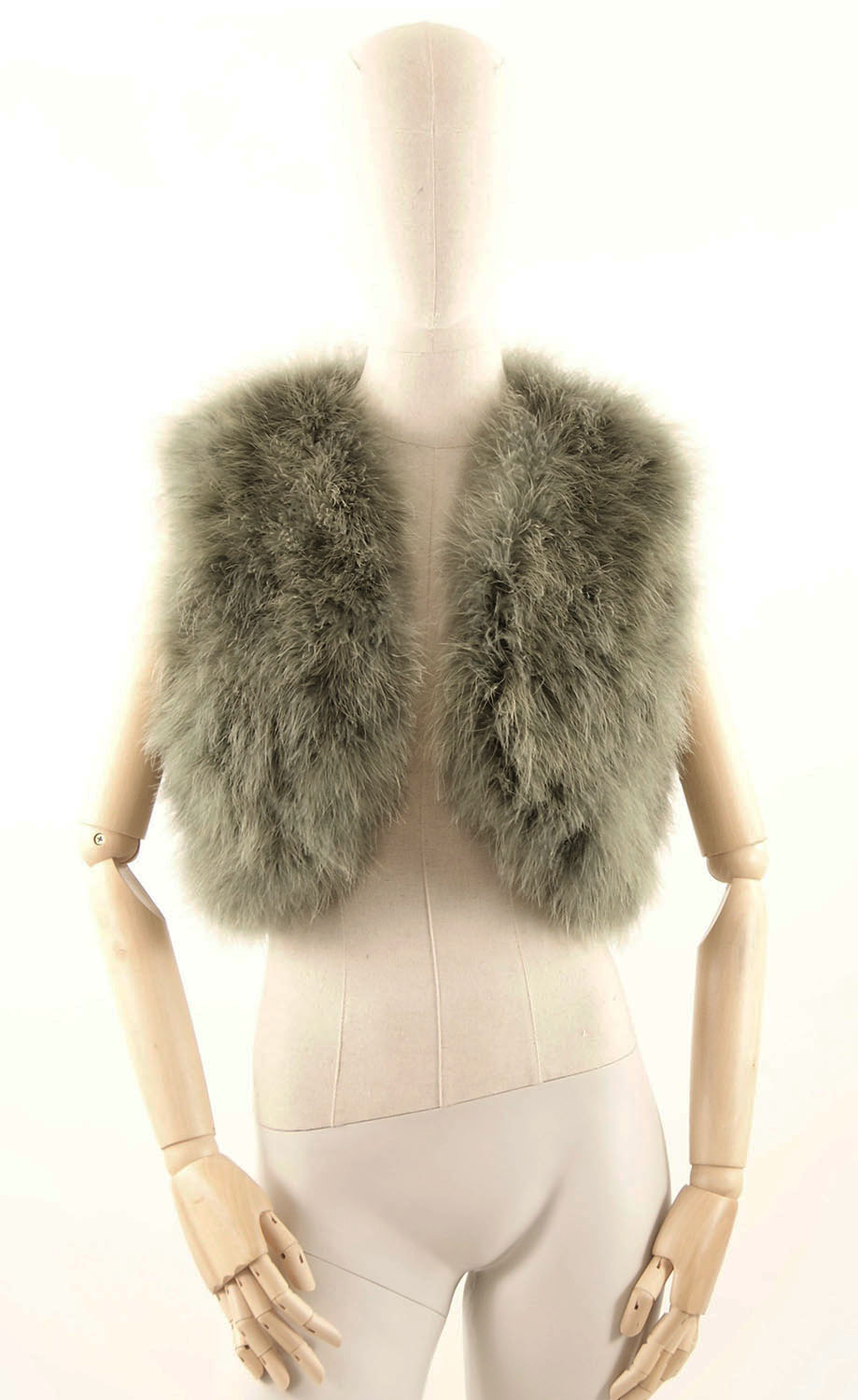 gilet en plume pour femme kaki