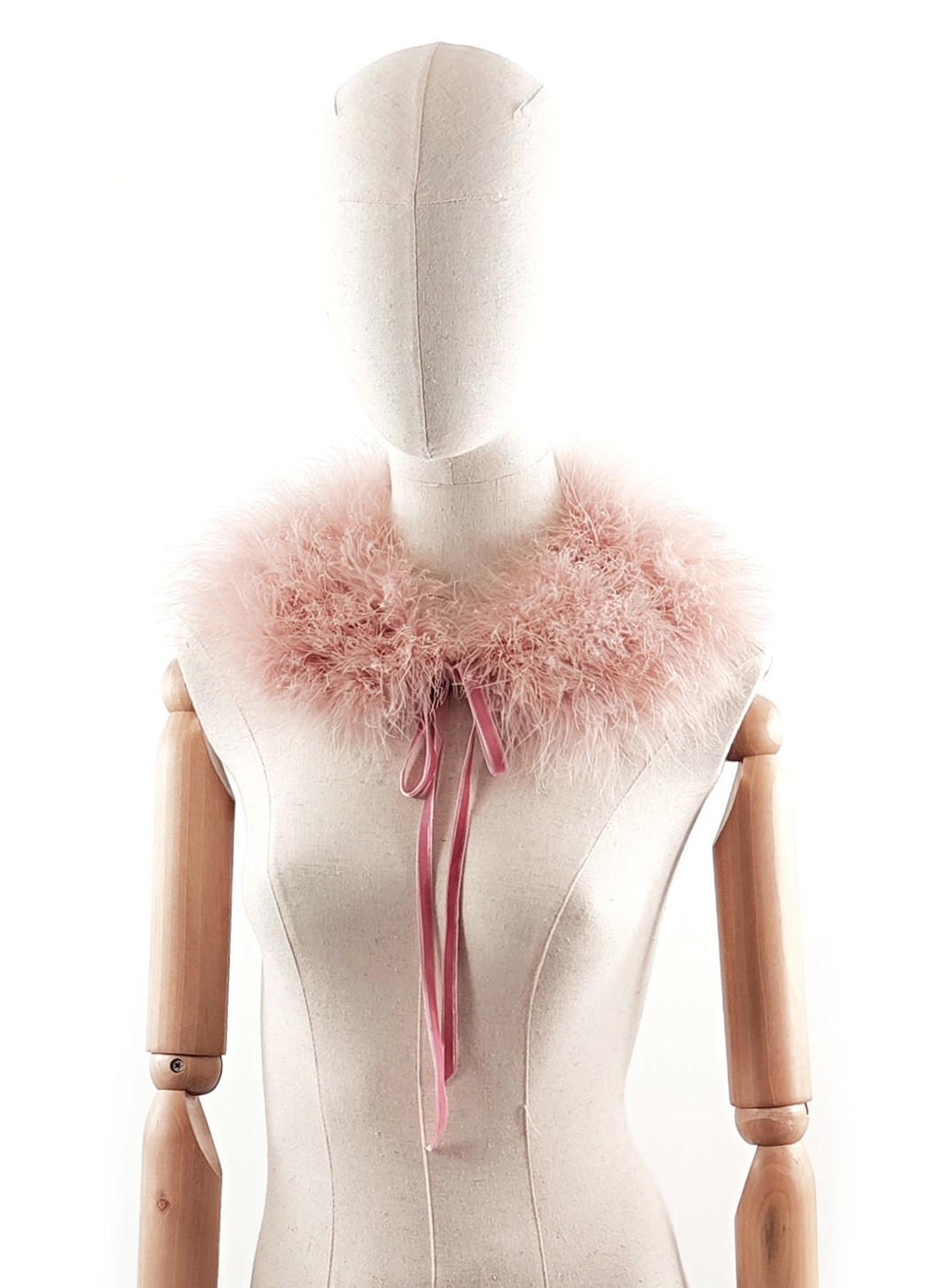 col plume claudine rose poudre