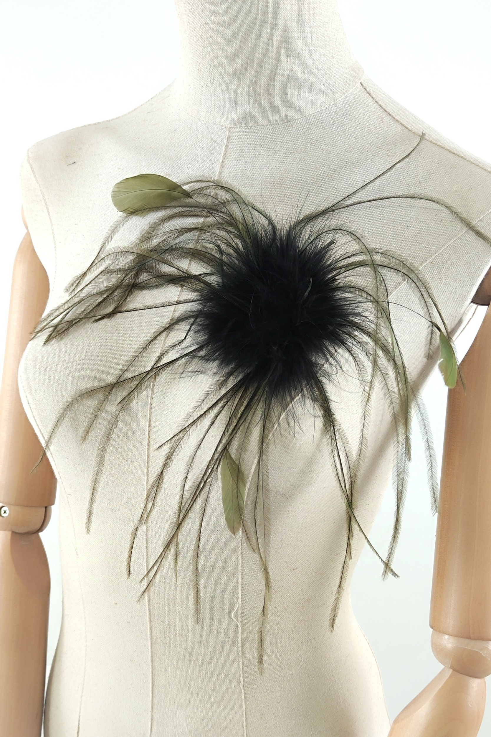 BELLE BROCHE AUTRUCHE ANCIENNE 1950/60 en ARGENT