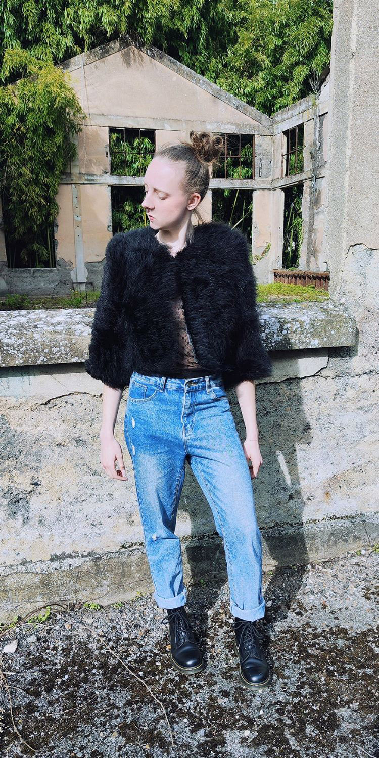 boléro plume noir femme