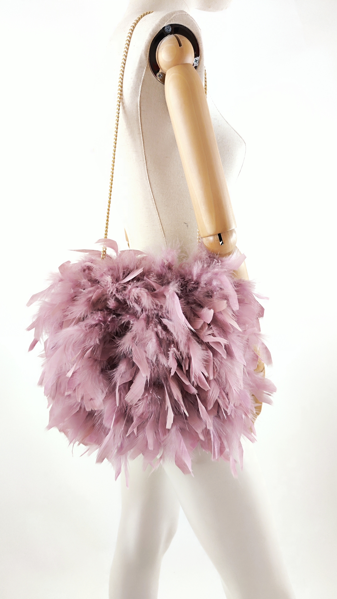 sac plume dinde pompon violine