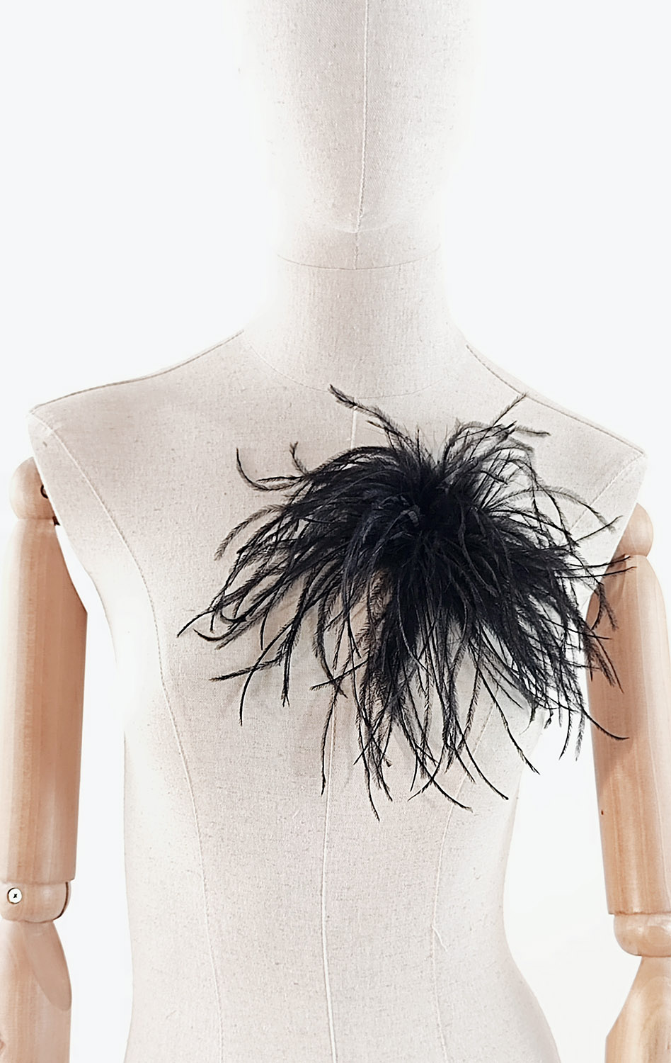 broche plume dautruche vaporeuse noir