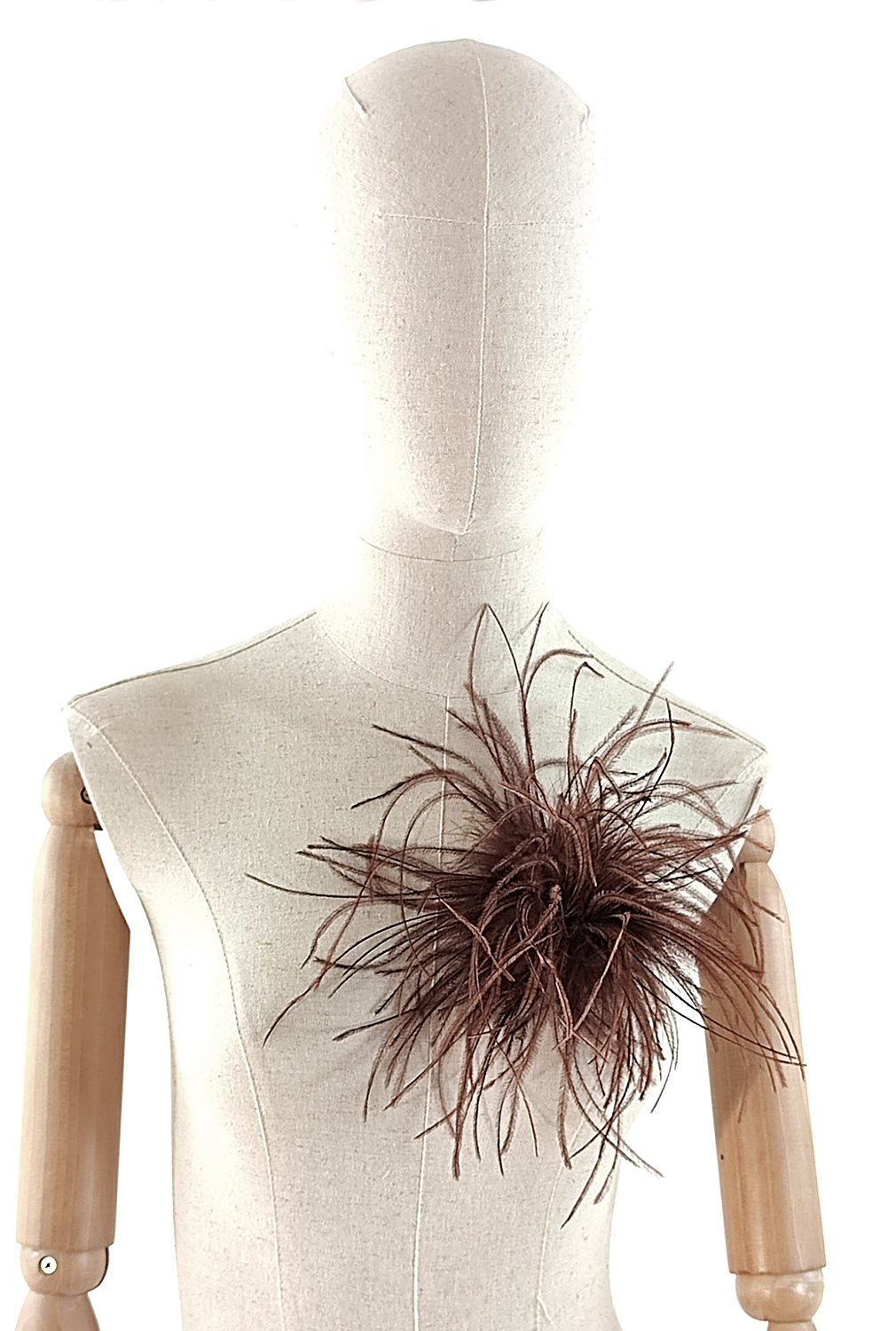 broche plume dautruche marron caramel