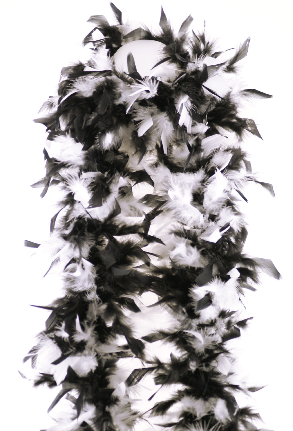 Boa plume chandelle, 2 tons - noir & blanc - Plume Marcy