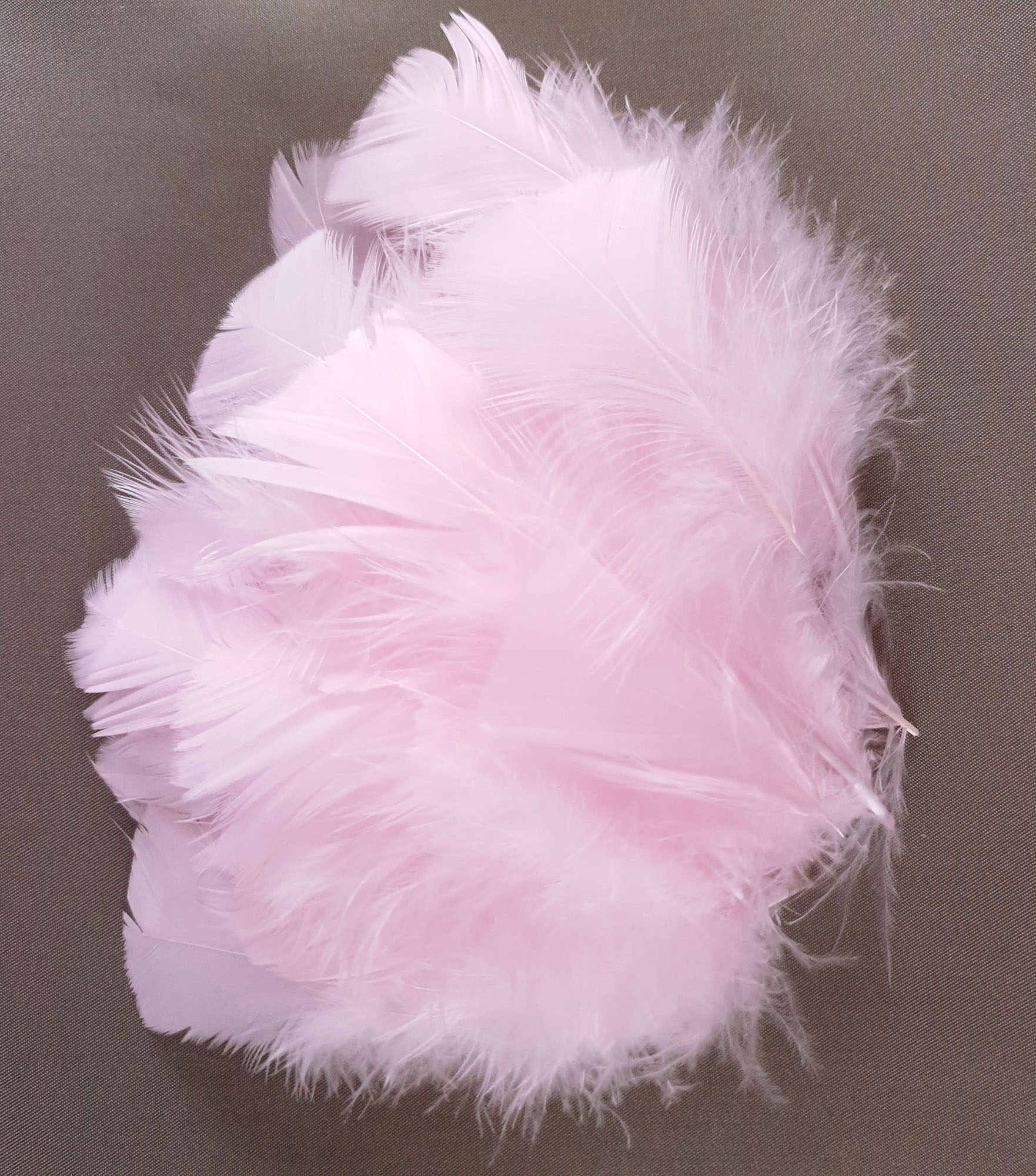 plume dinde petite coquille duveteuse rose pale