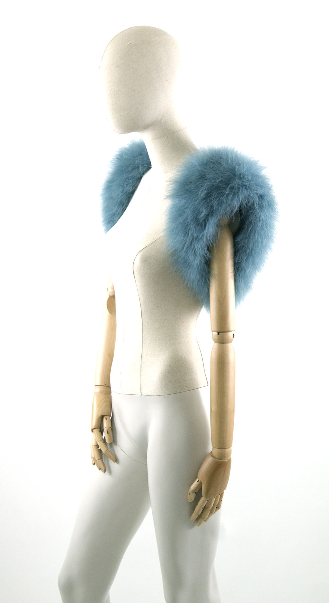 gilet sans manche plume bleu lagon