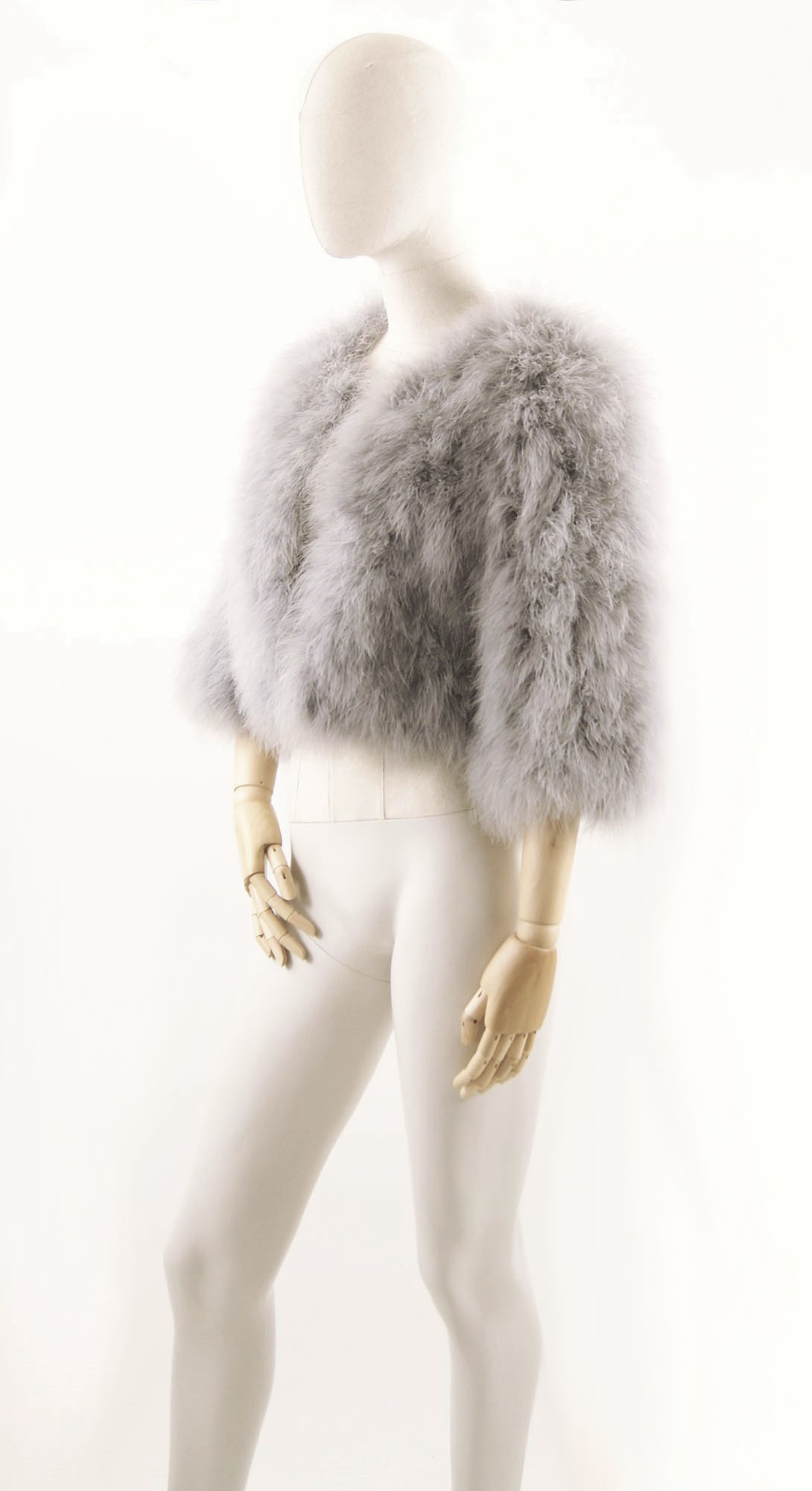 veste plume de dinde femme gris