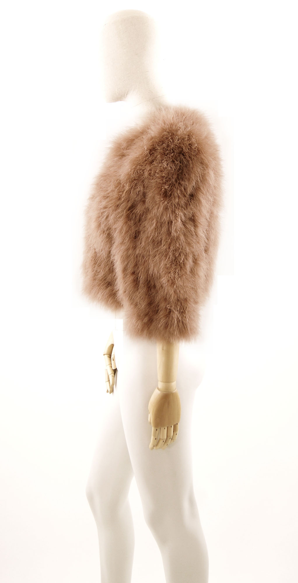 bolero plume beige femme