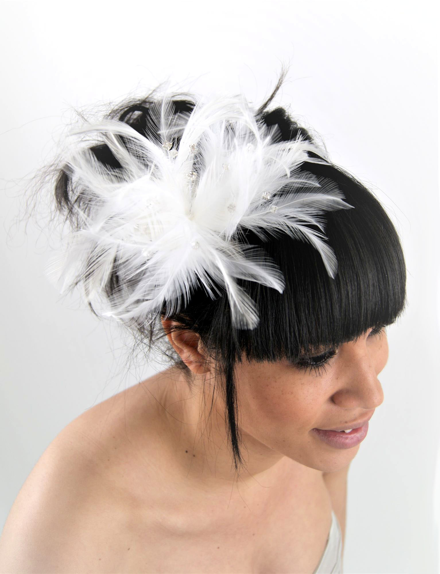 piquet ecru plume strass