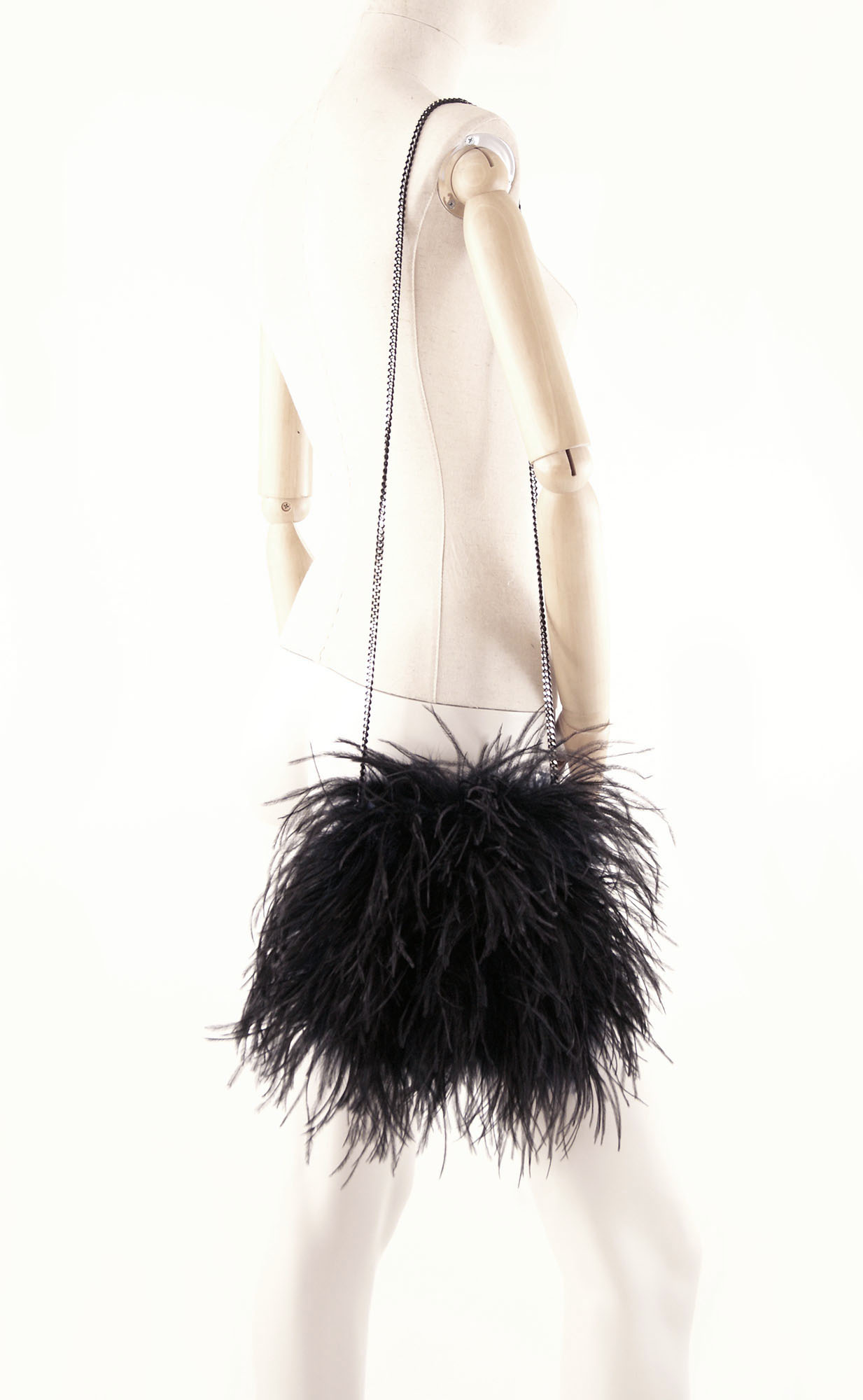 sac plume dautruche vaporeuse noir