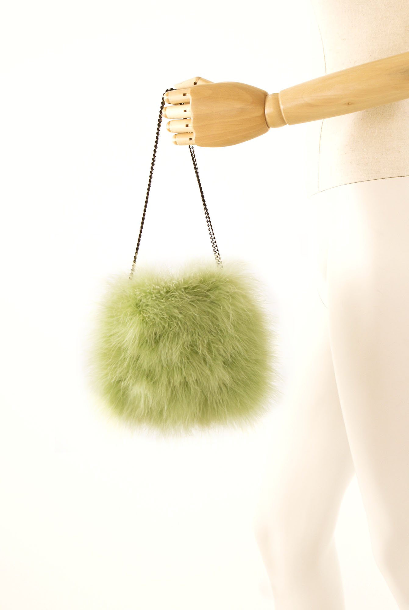 sac plume dinde petit vert celadon