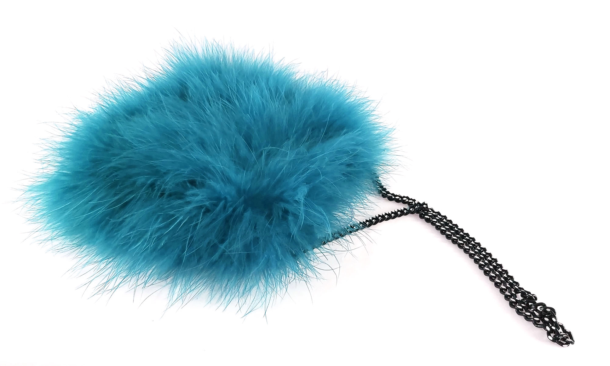 sac plume dinde bleu petrole