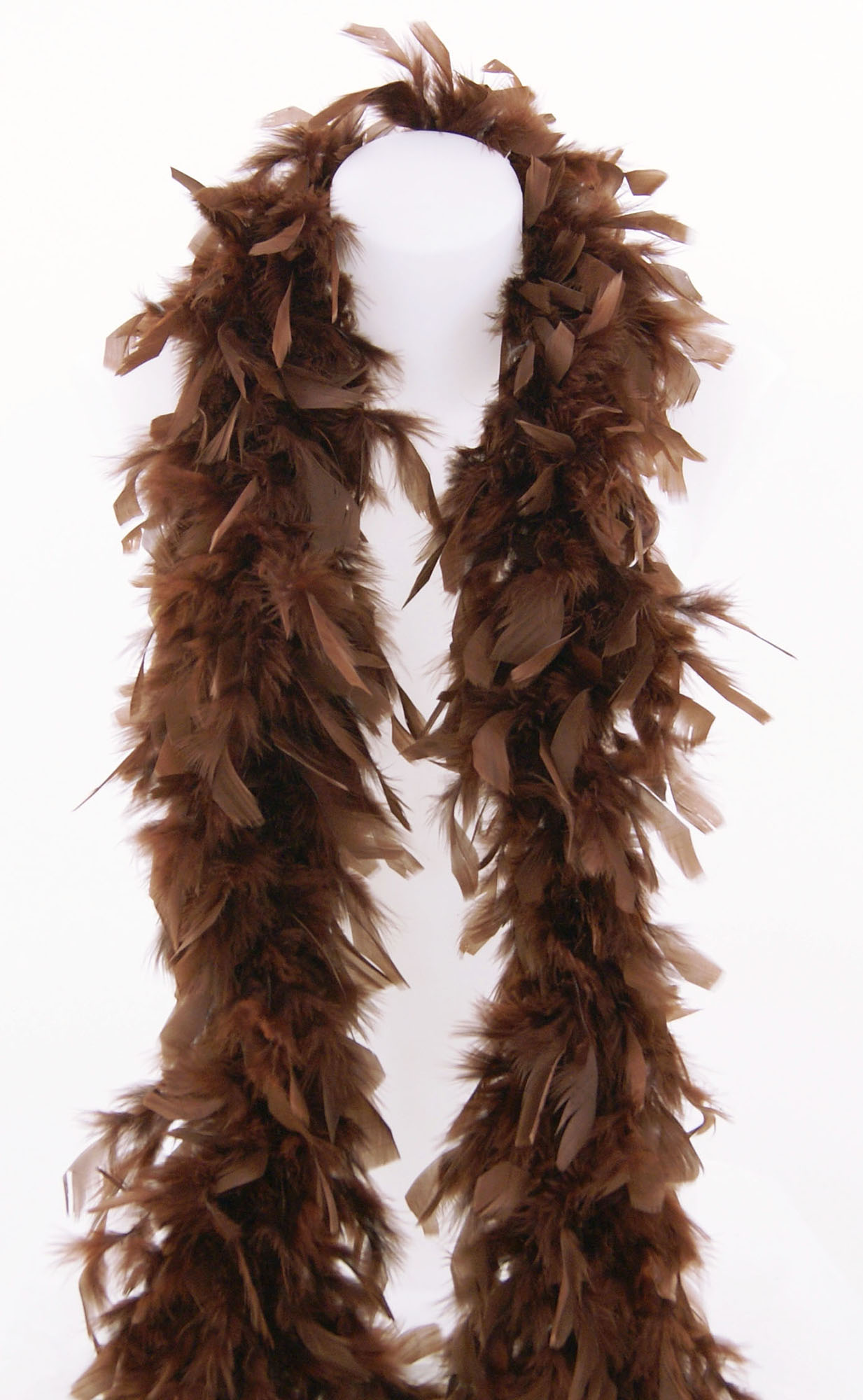 boa plume volume marron
