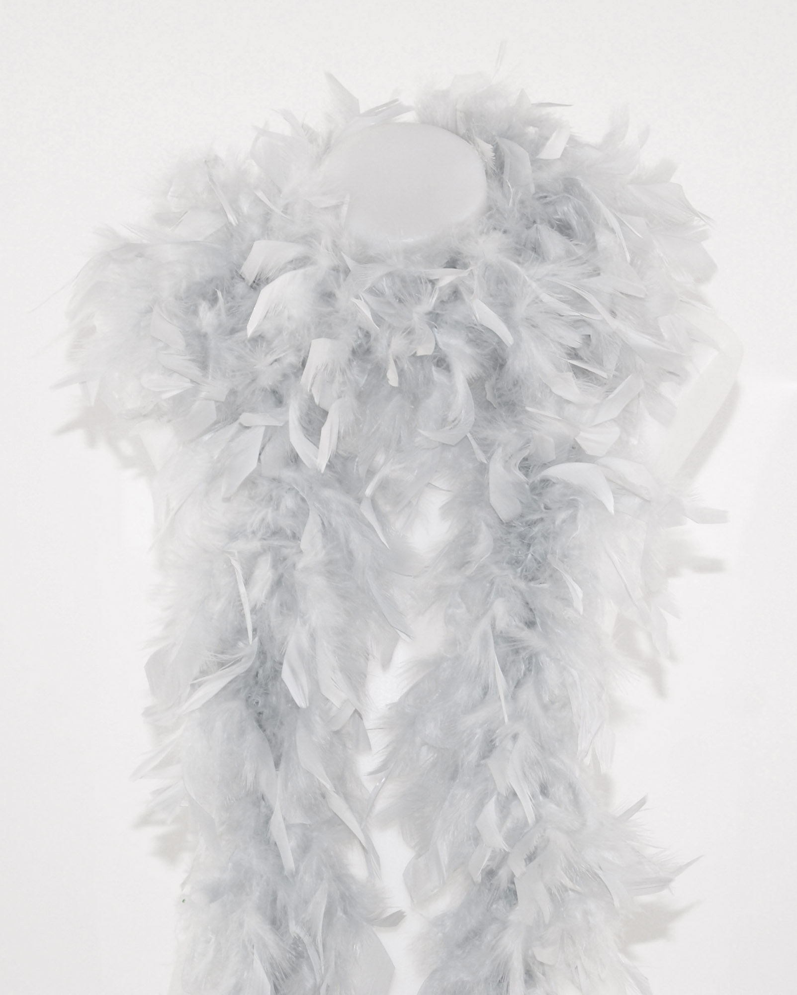 boa plume dinde gris pale