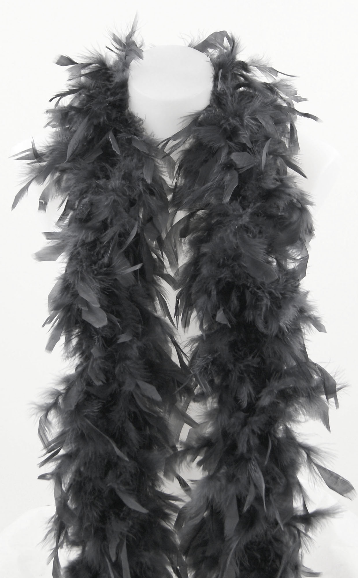 Boa plume dinde chandelle - 2 m - teintes gris - Plume Marcy