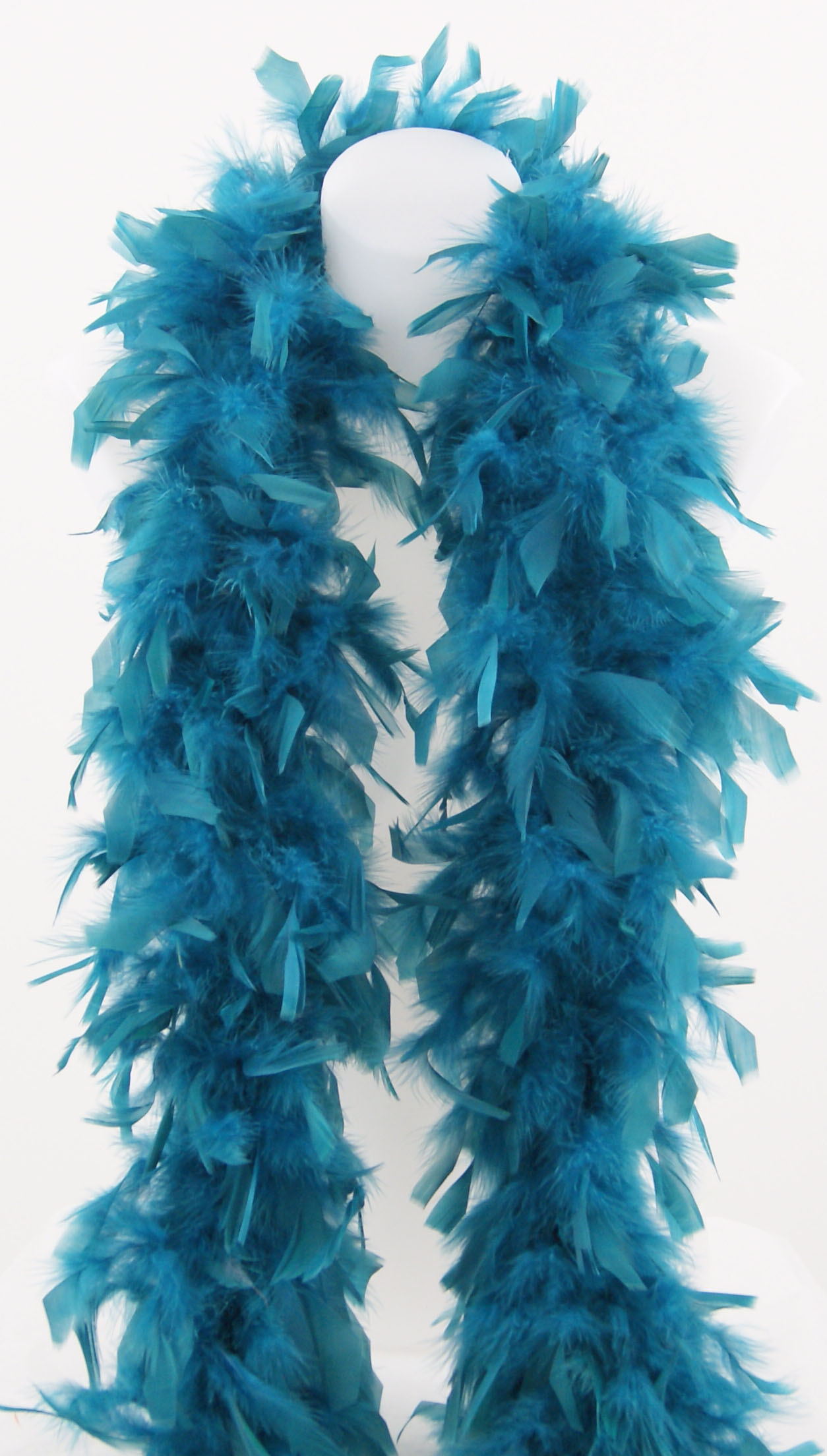 Boa plume dinde chandelle - 2 m - teintes bleu/vert - Plume Marcy