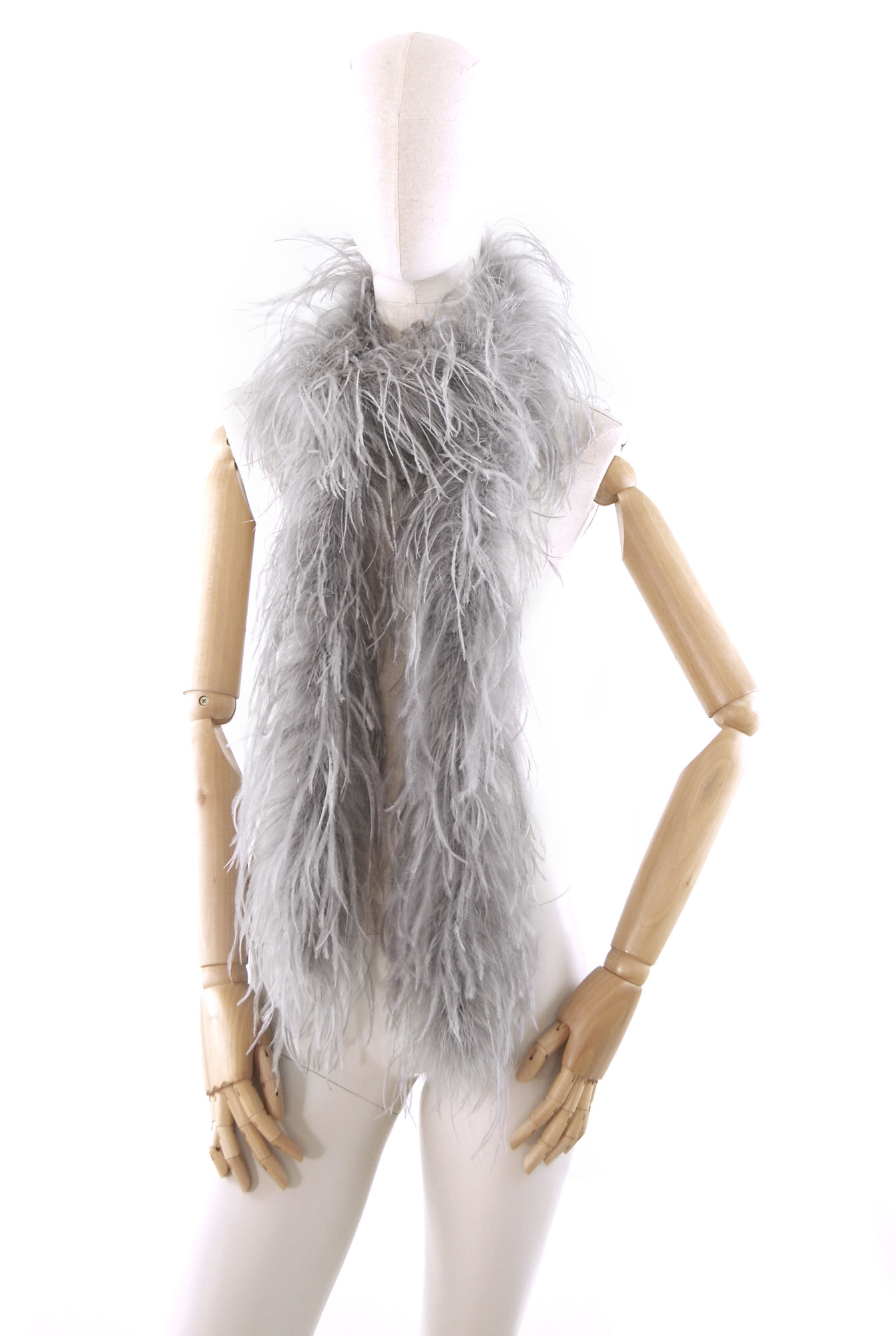 boa autruche volume jolie gris souris