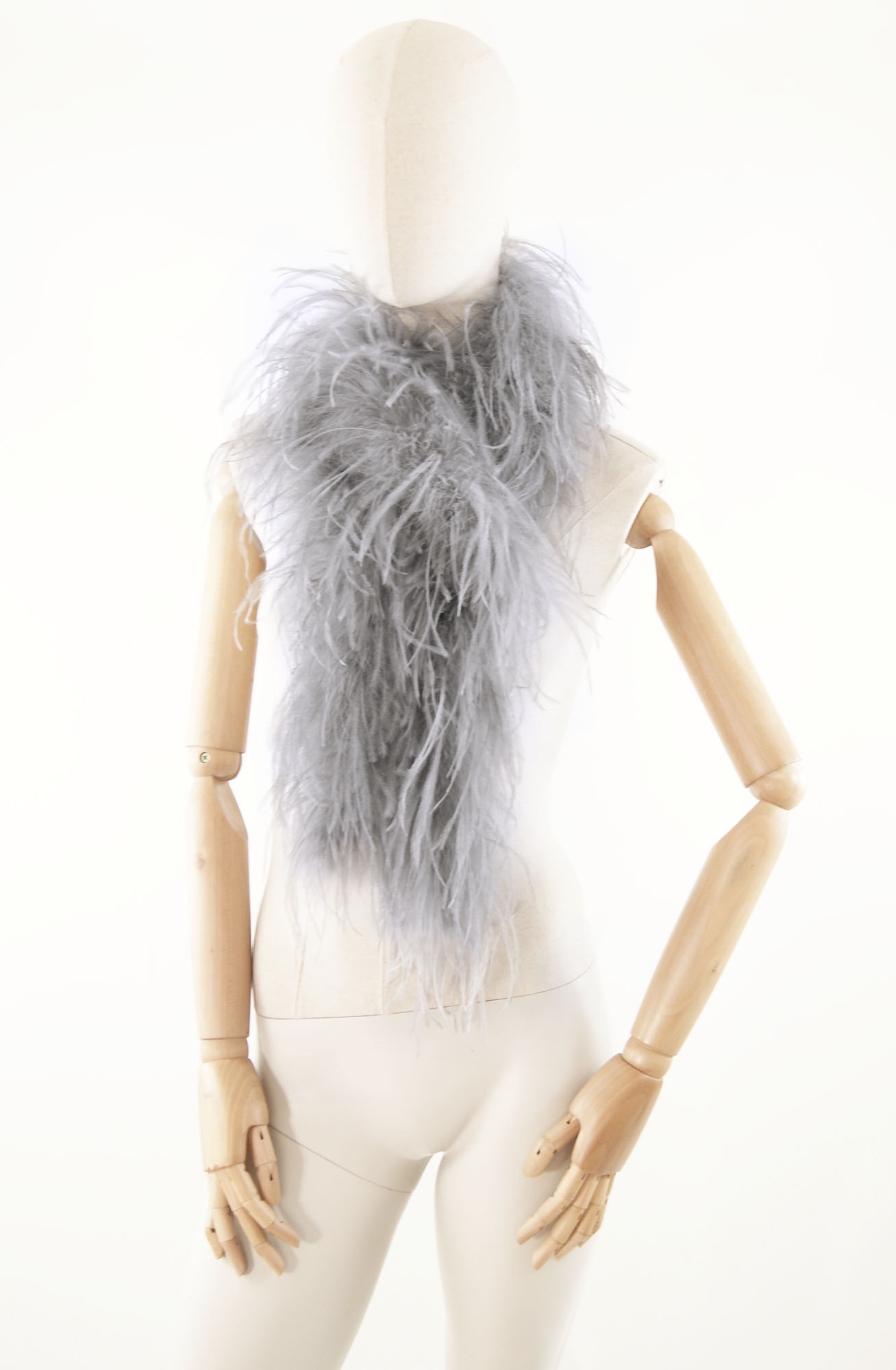 boa autruche volume gris clair souris