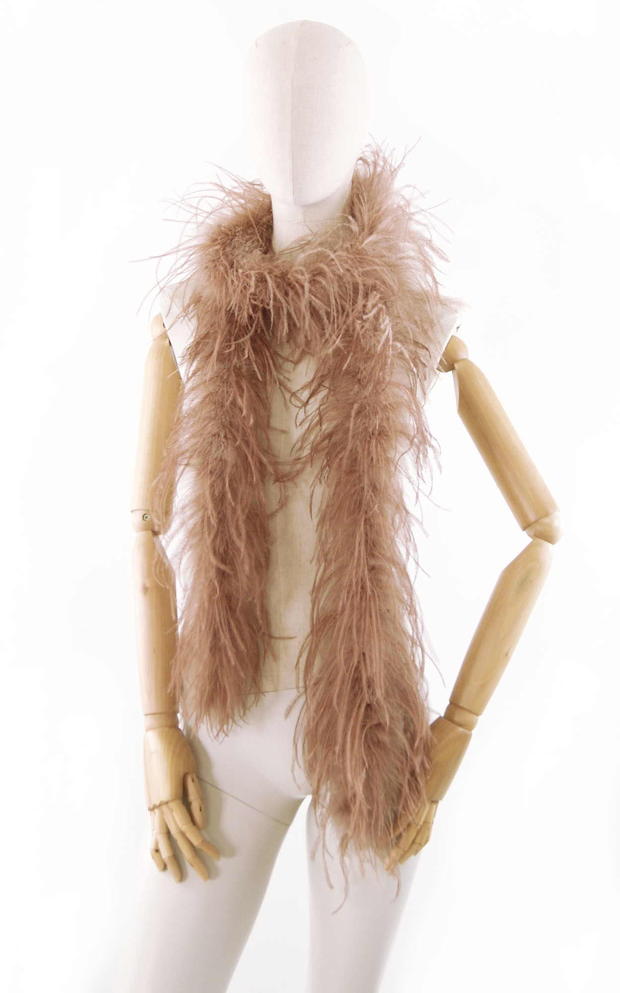 boa autruche volume marron clair sepia