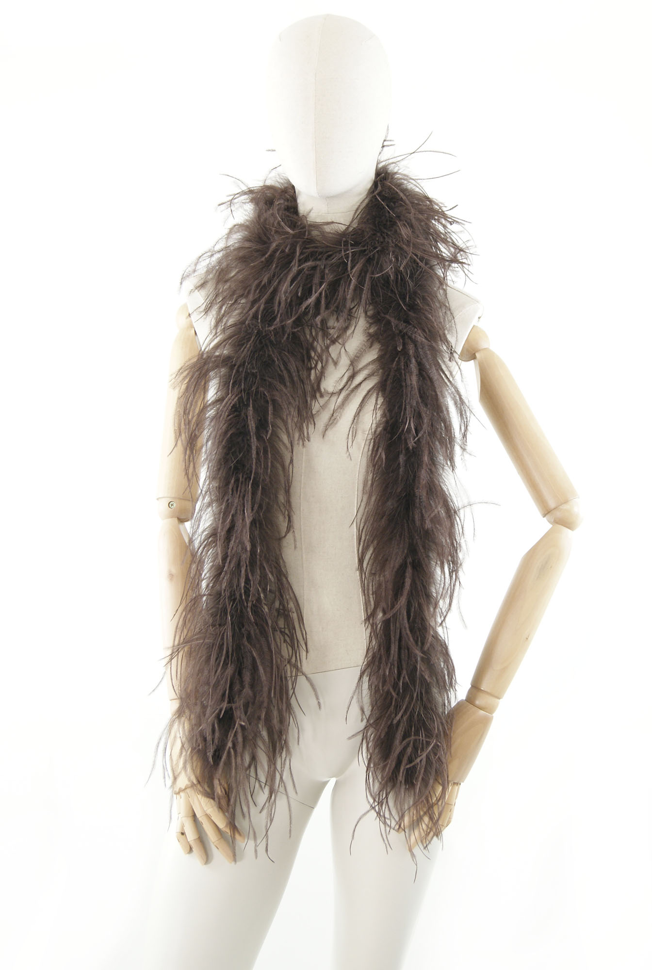 boa autruche volume jolie marron fonce