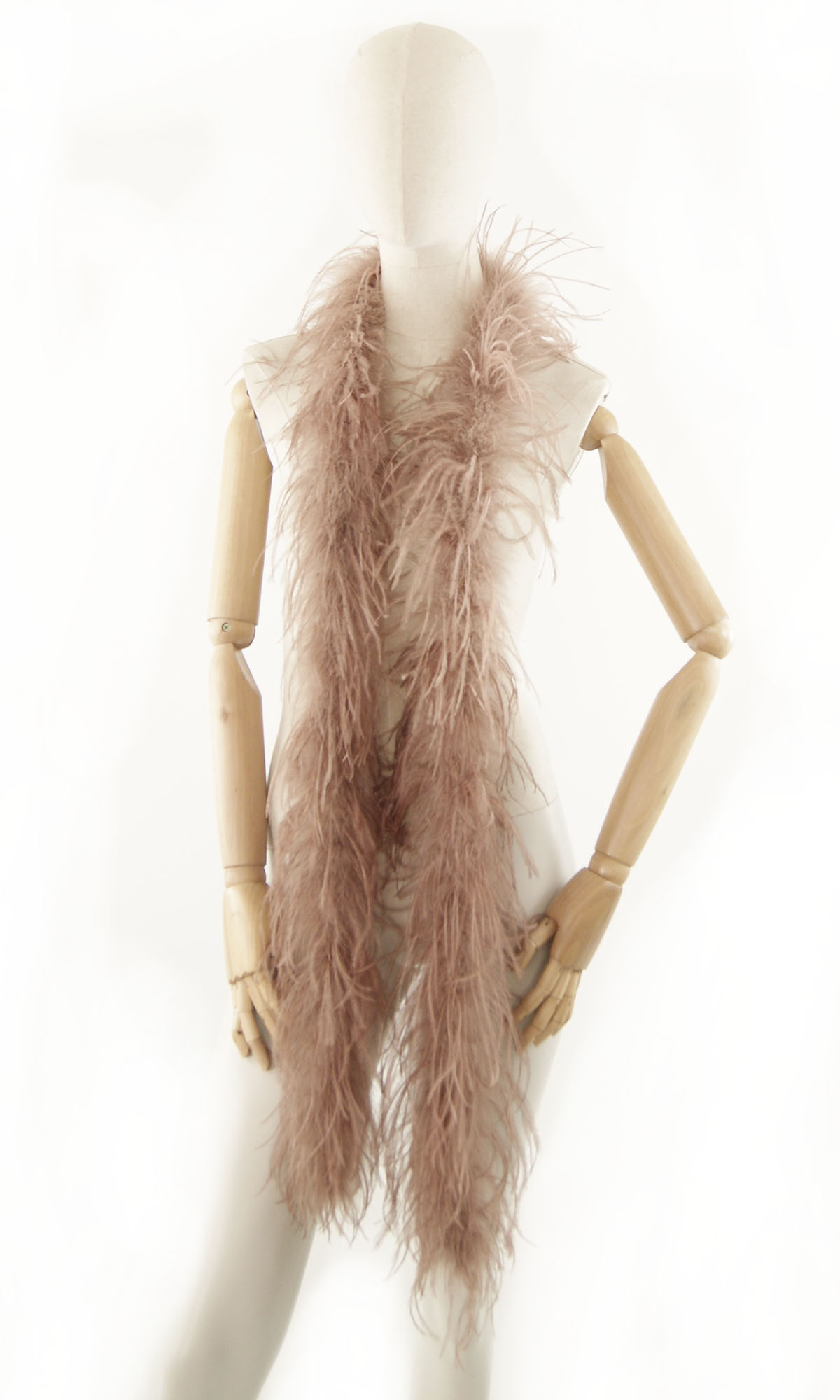 boa autruche volume sepia marron