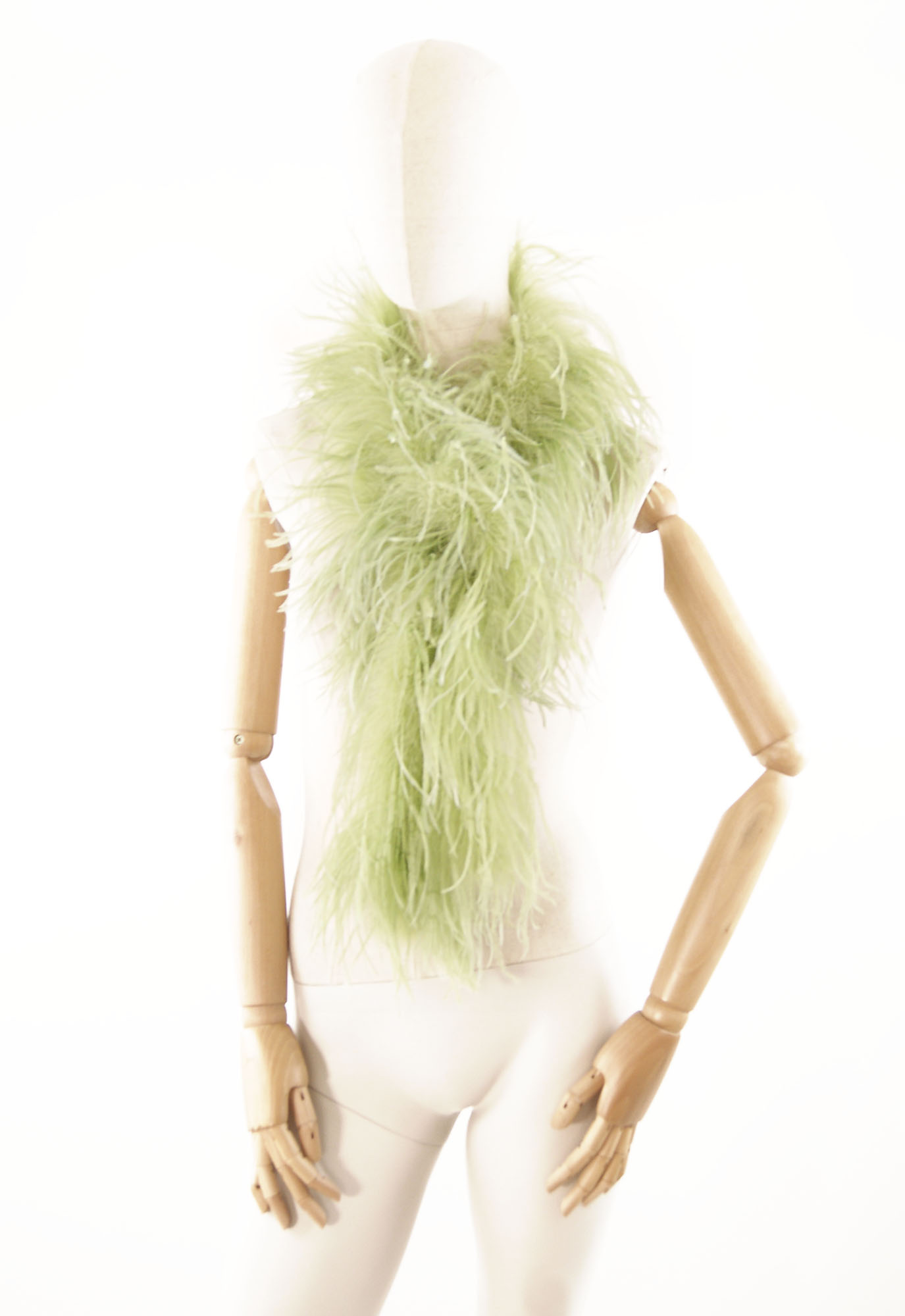 boa autruche volume jolie vert lichen