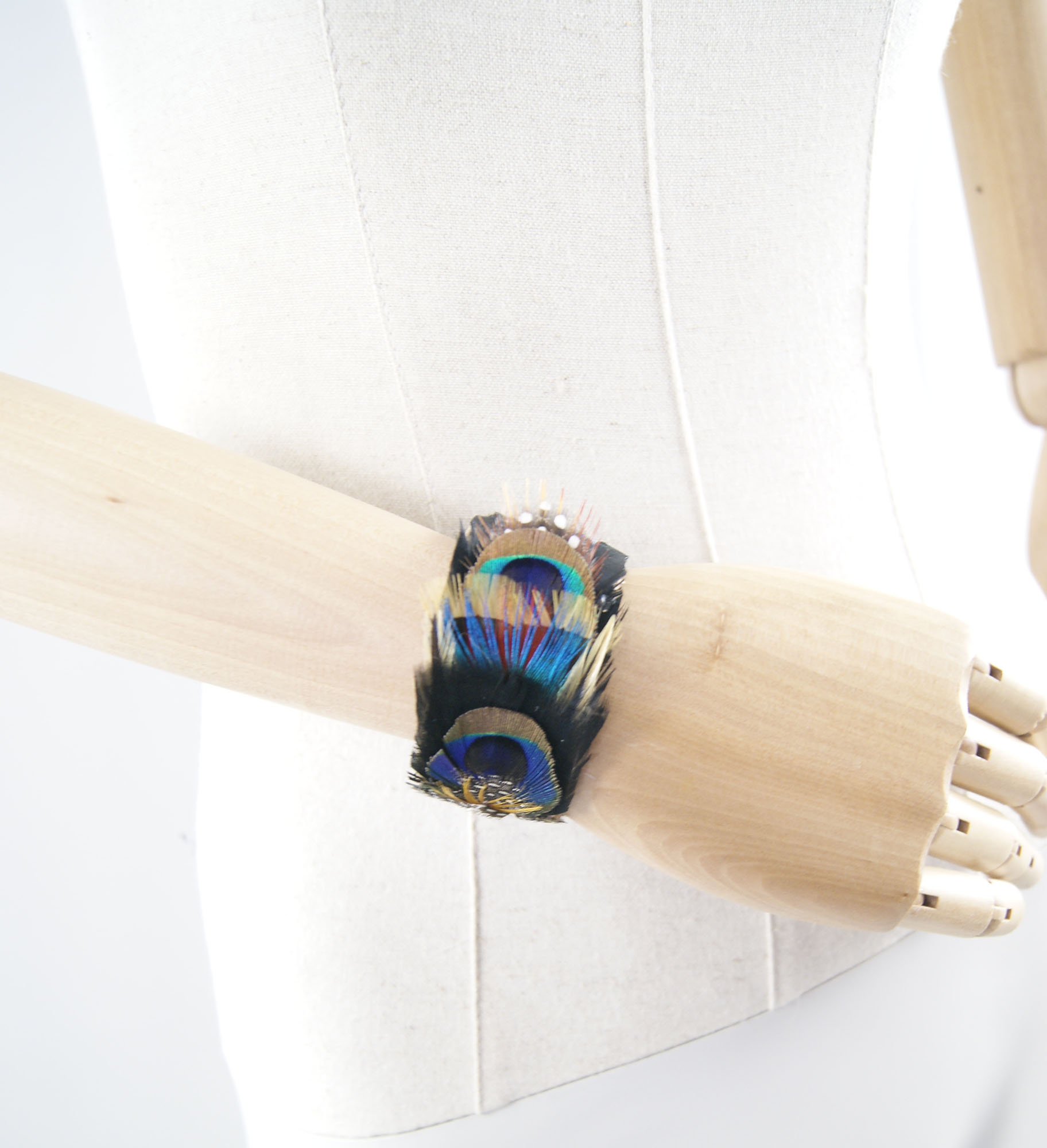 bracelet plume reglable