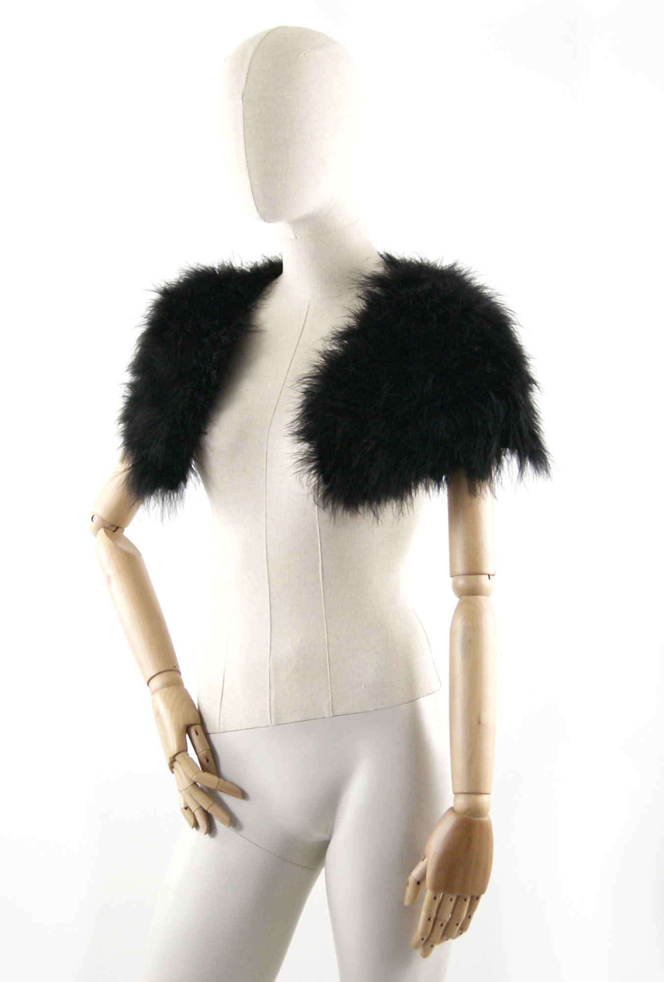 gilet court plume noir de qualite