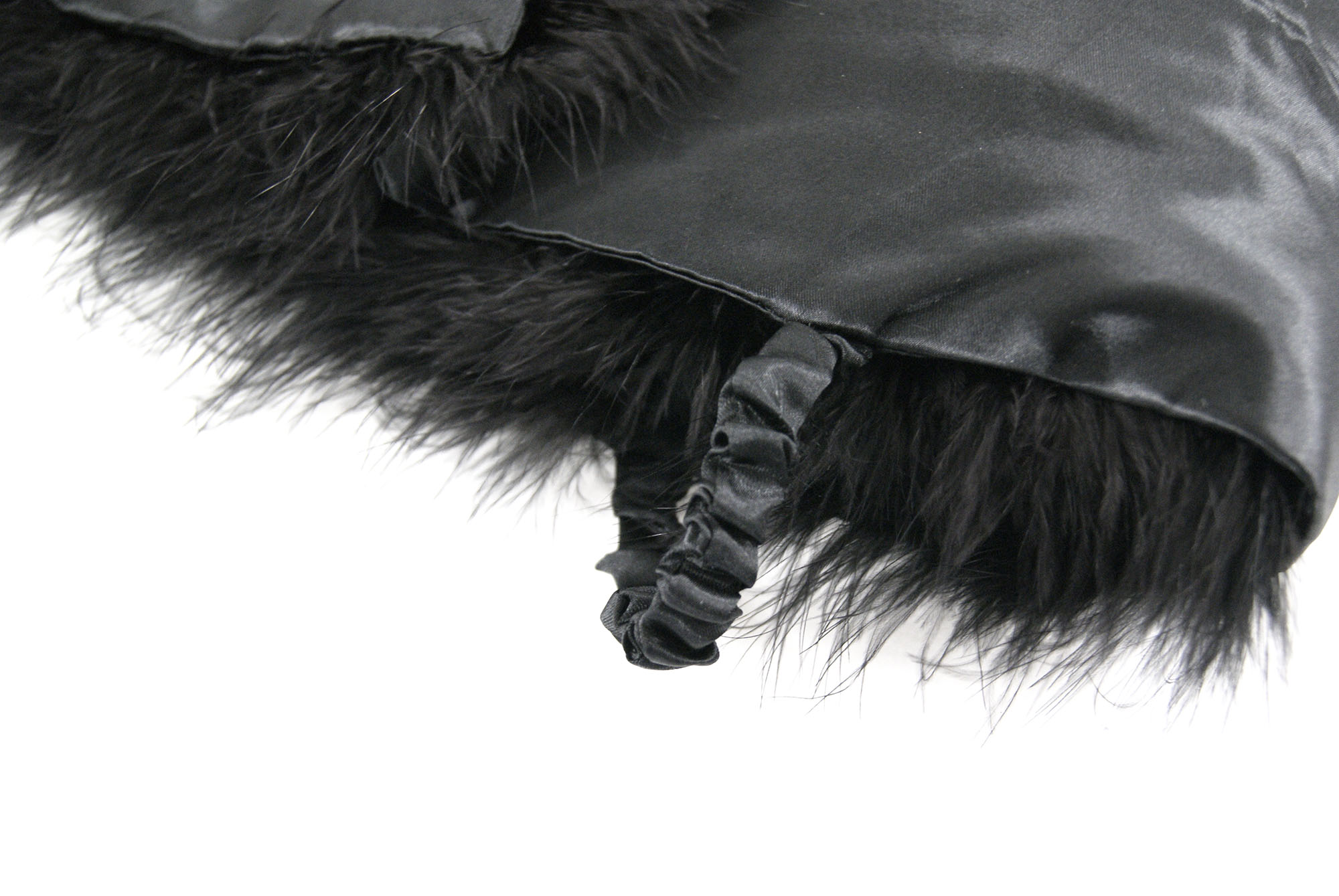 gilet court plume noir