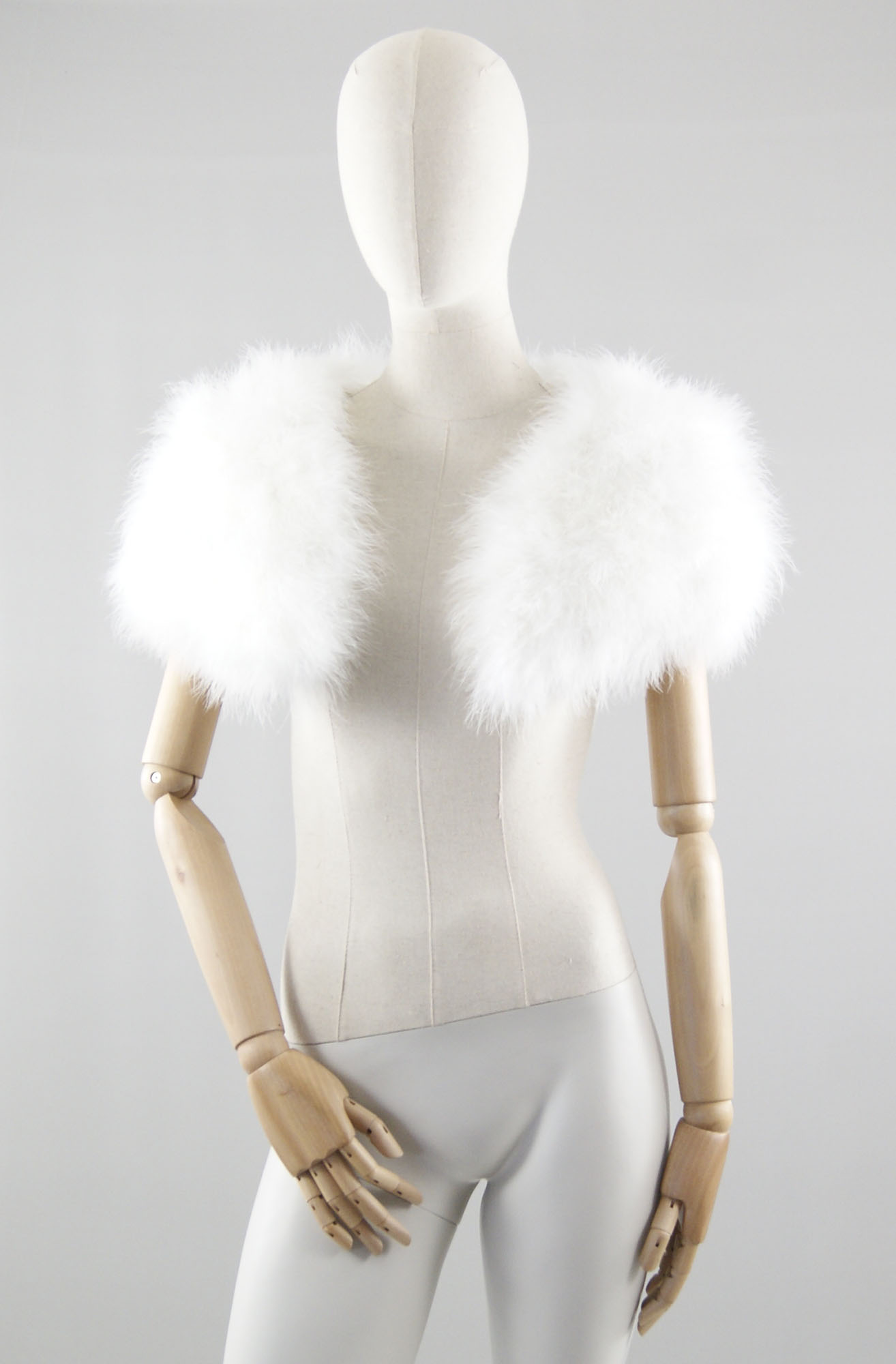 mini gilet plume ecru