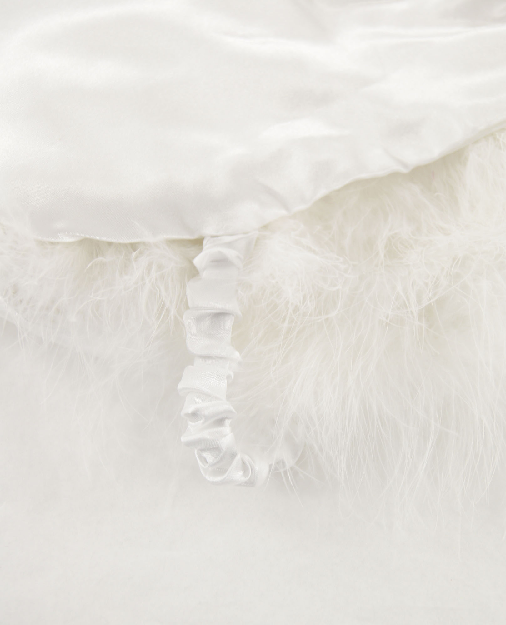 gilet court plume ecru