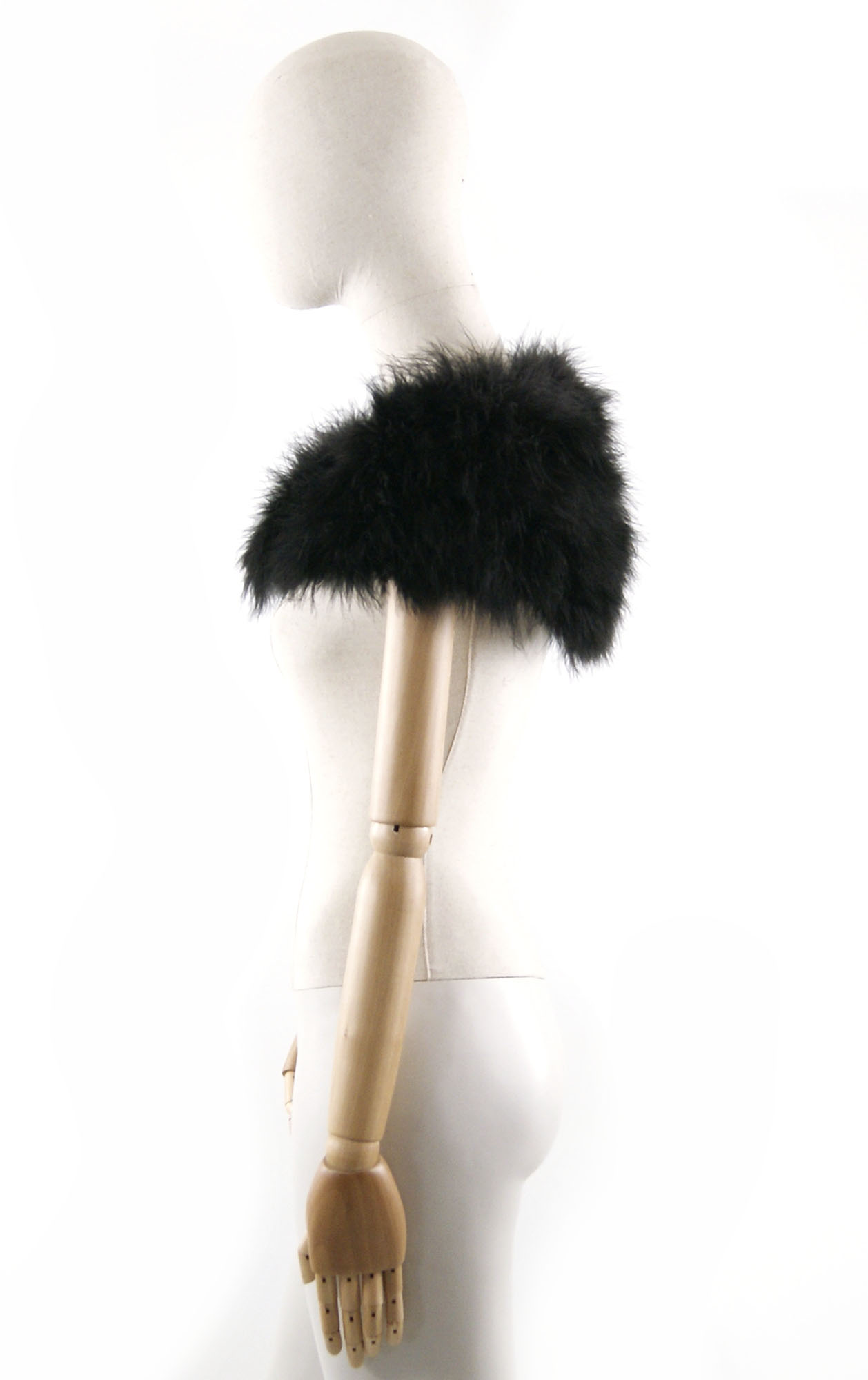 col plume de dinde noir belle