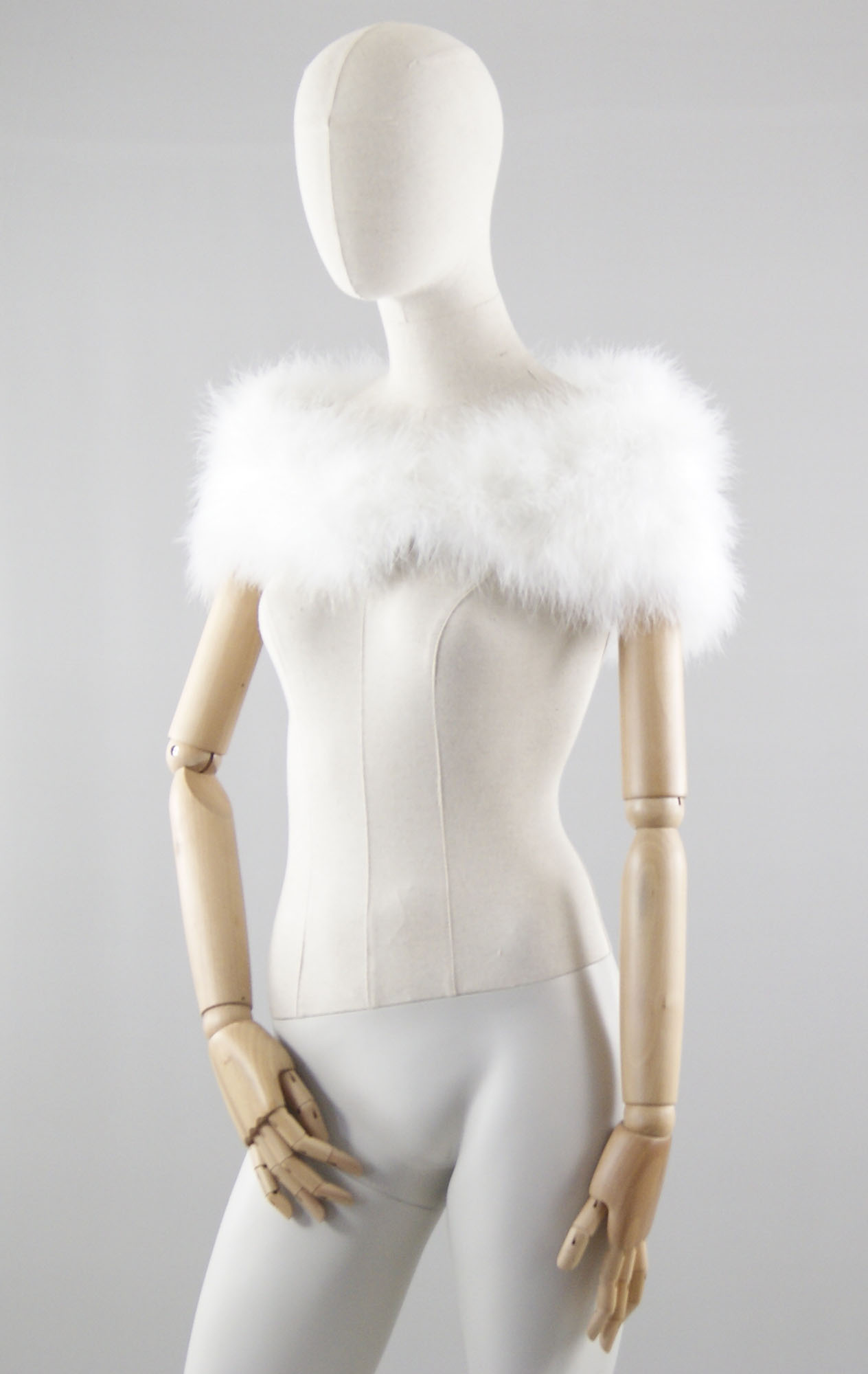 col plume de dinde ecru mariage
