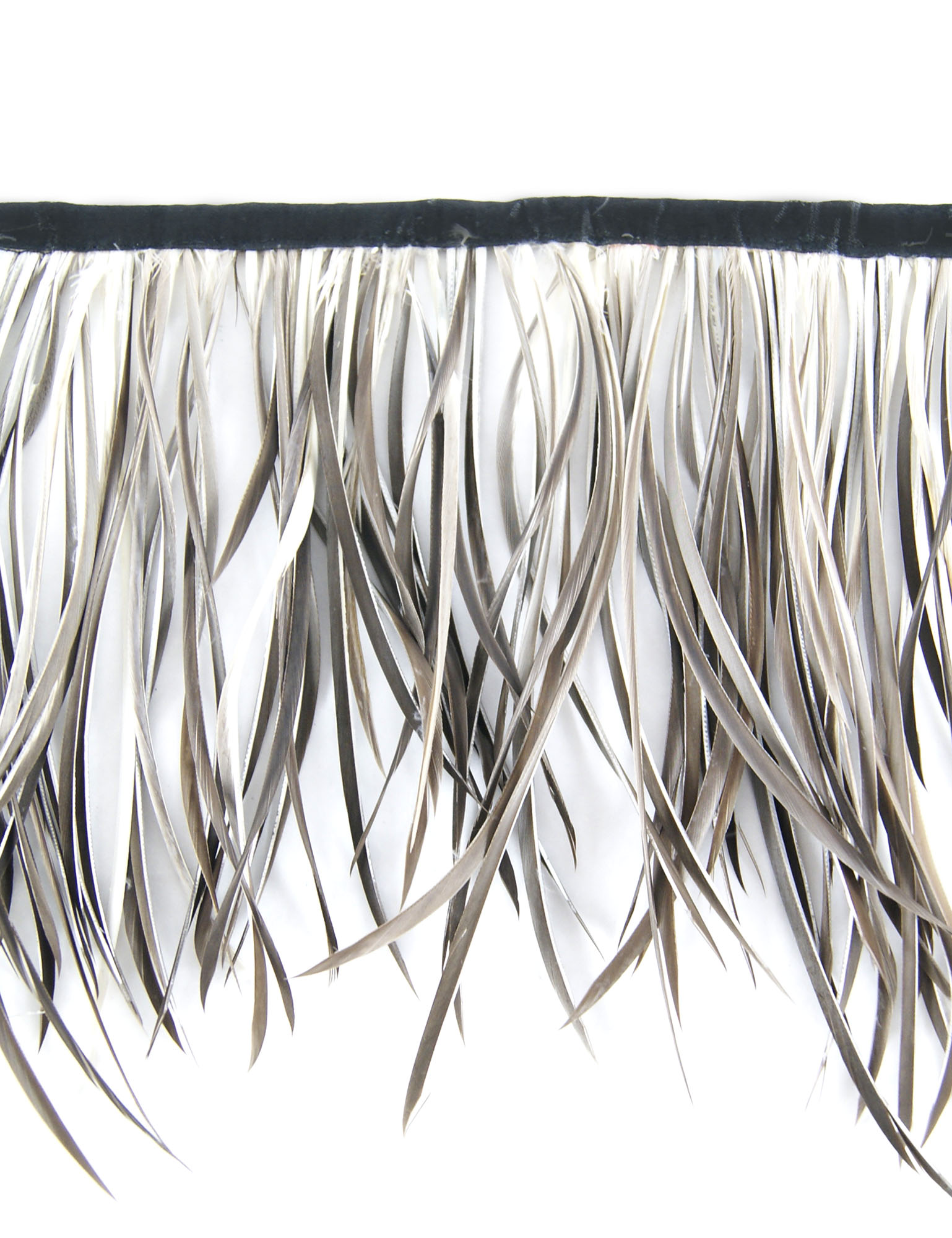 galon plume tige doie naturel gris