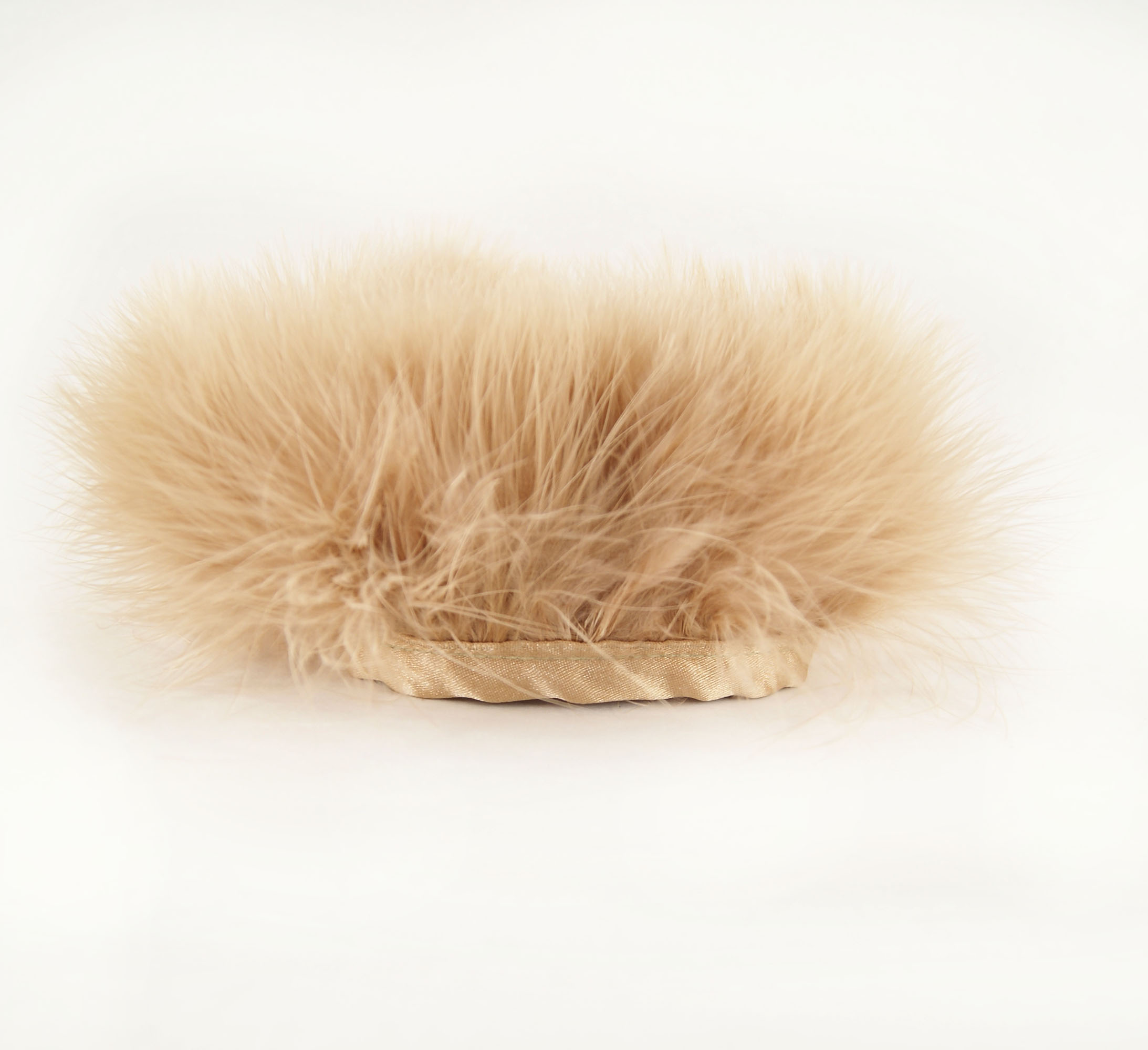 frange plume de dinde marabout beige