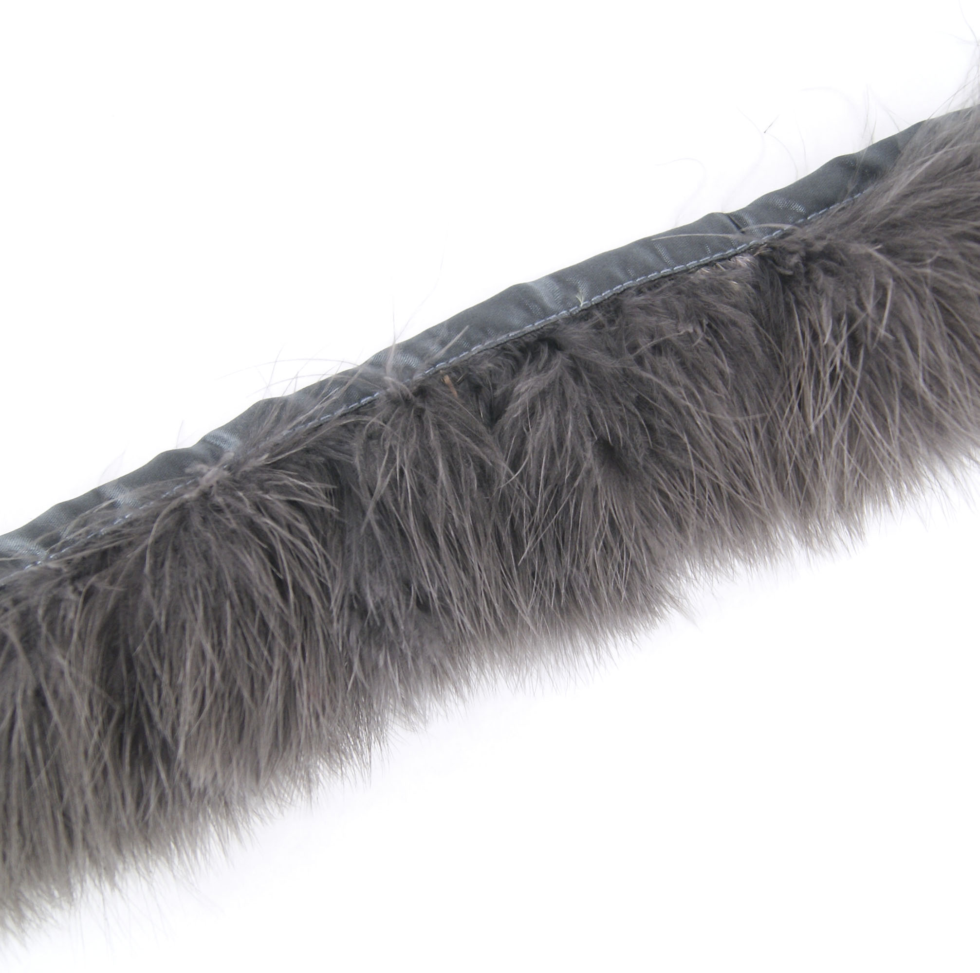 galon plume de dinde marabout gris fonce